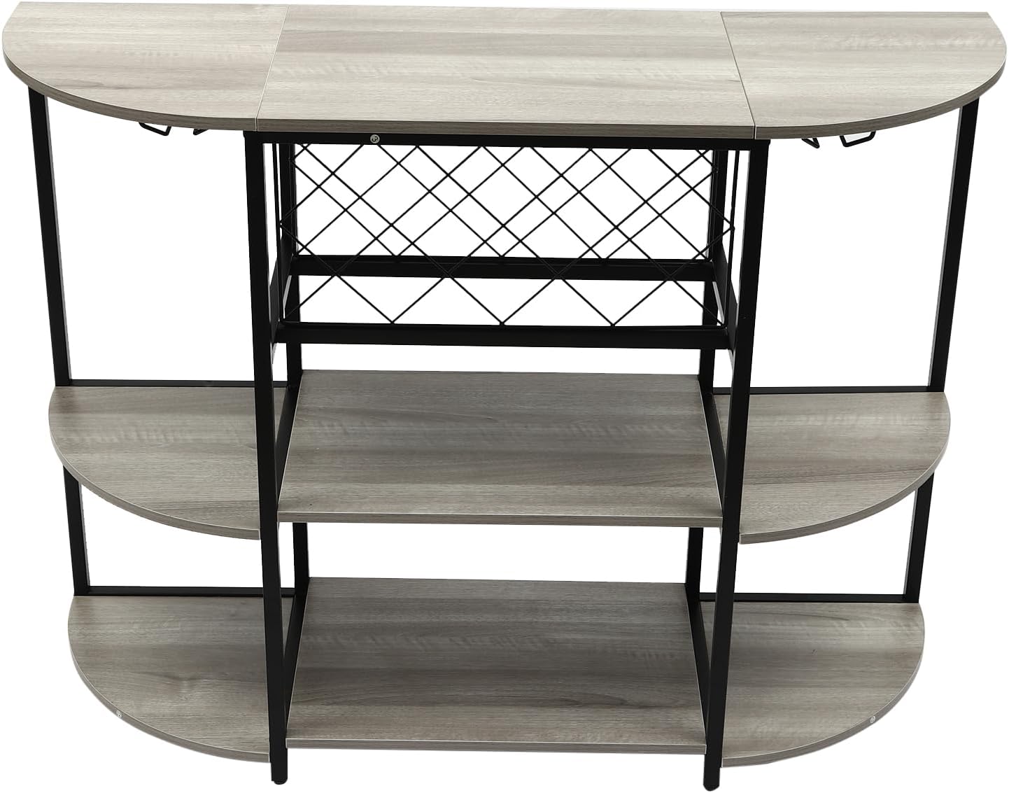 3 Tier Wine Rack Table Industrial Style Grey