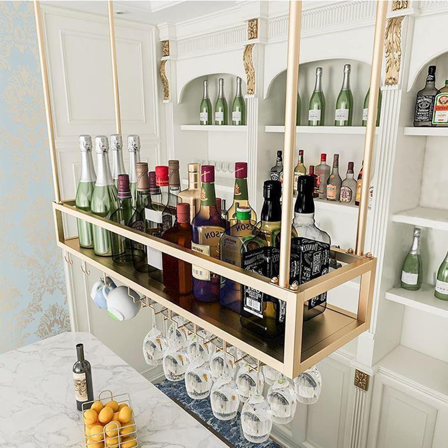 Adjustable Metal Wine Glass Holder for Kitchen and Bar