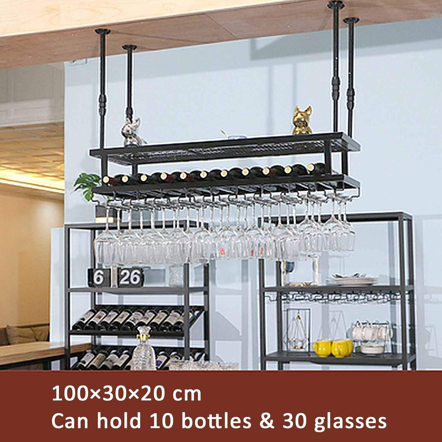 Wall-Mounted Wine Rack with 100cm Capacity