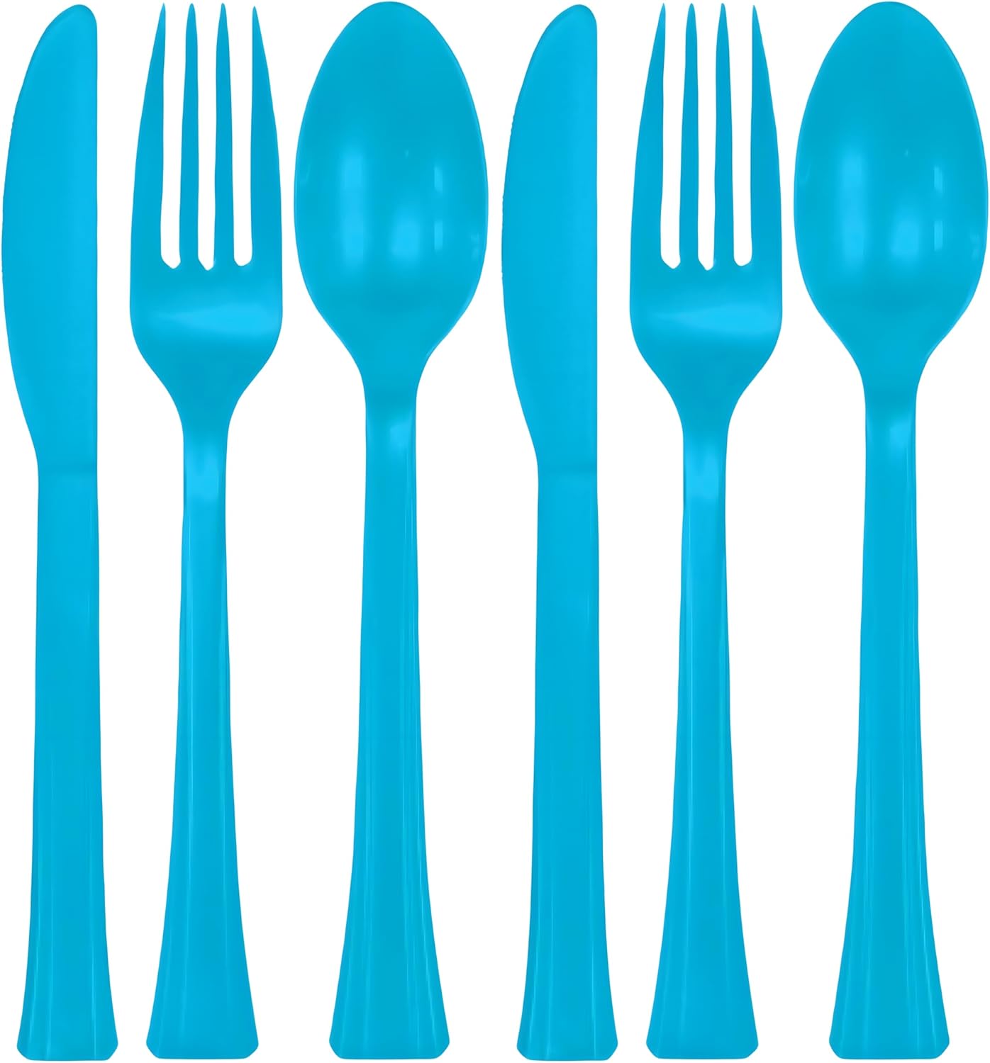 Caribbean Colored Plastic Cutlery Set - 24 Pieces