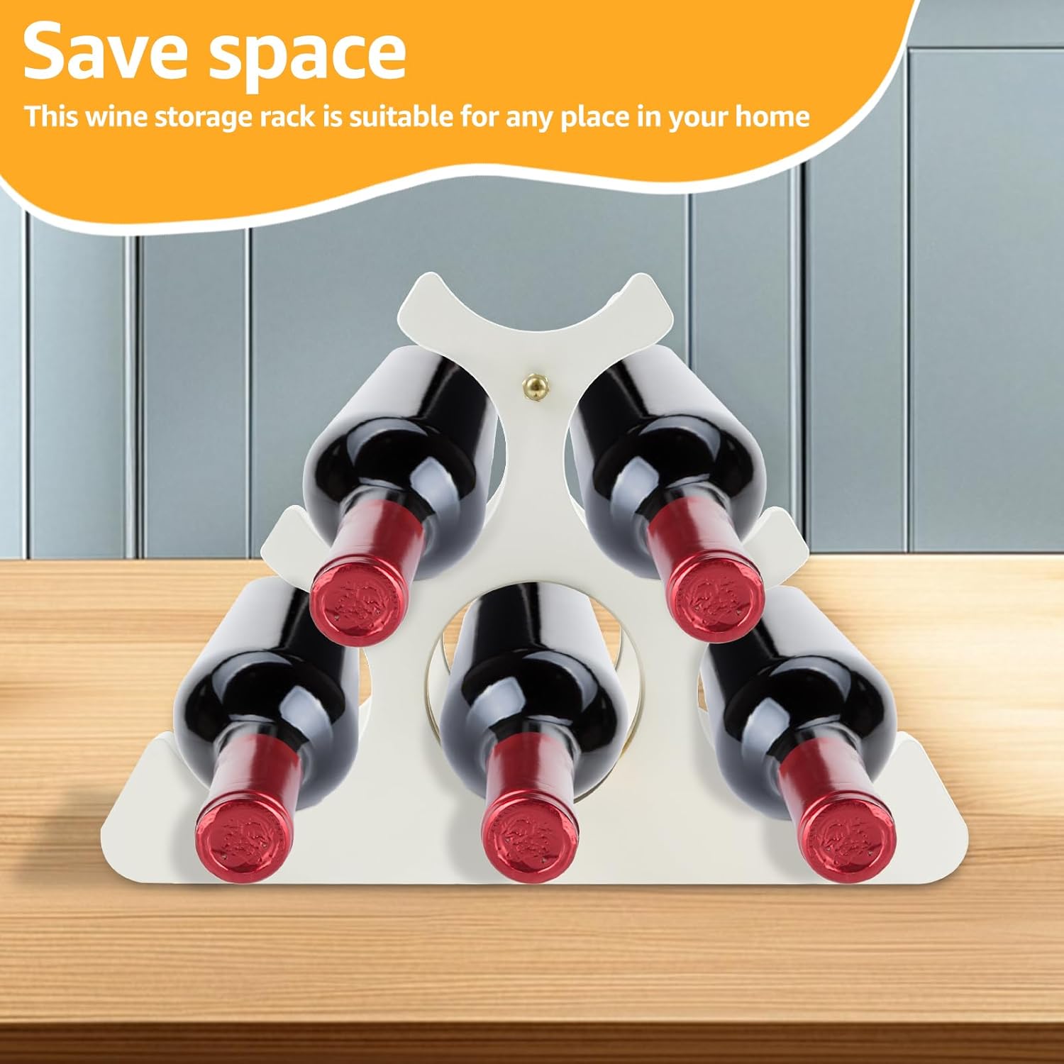 ZLHETWT Freestanding Wine Rack Holds 6 Bottles