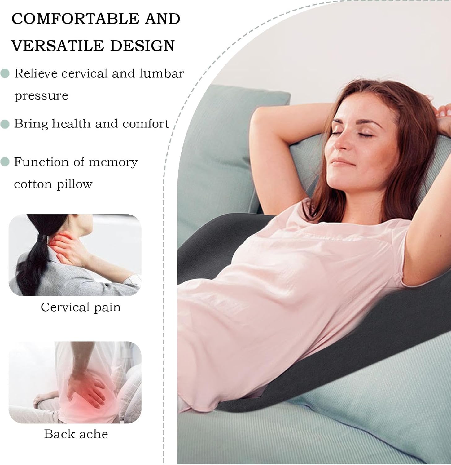 Ergonomic Wedge Pillow Set for Neck and Back Support 1