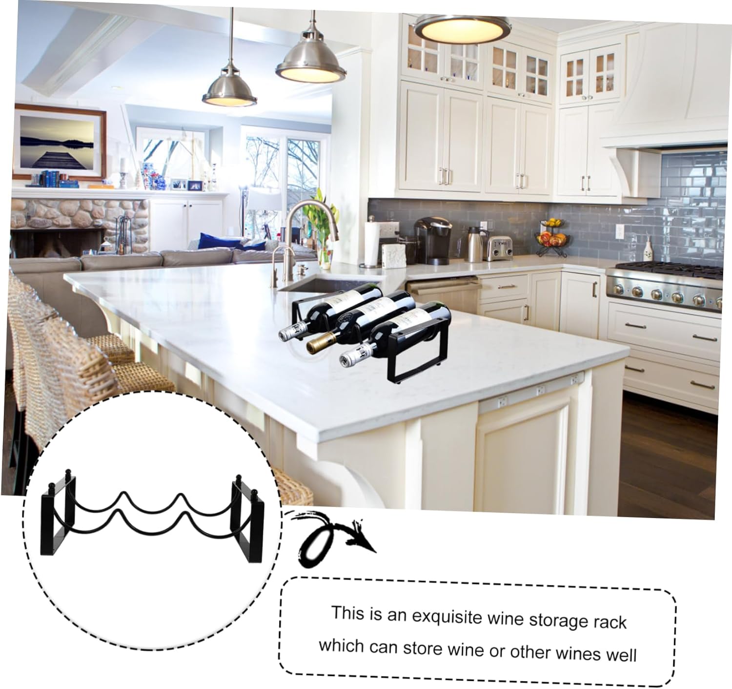 Cabilock 1pc Modern Wall Mount Wine Rack