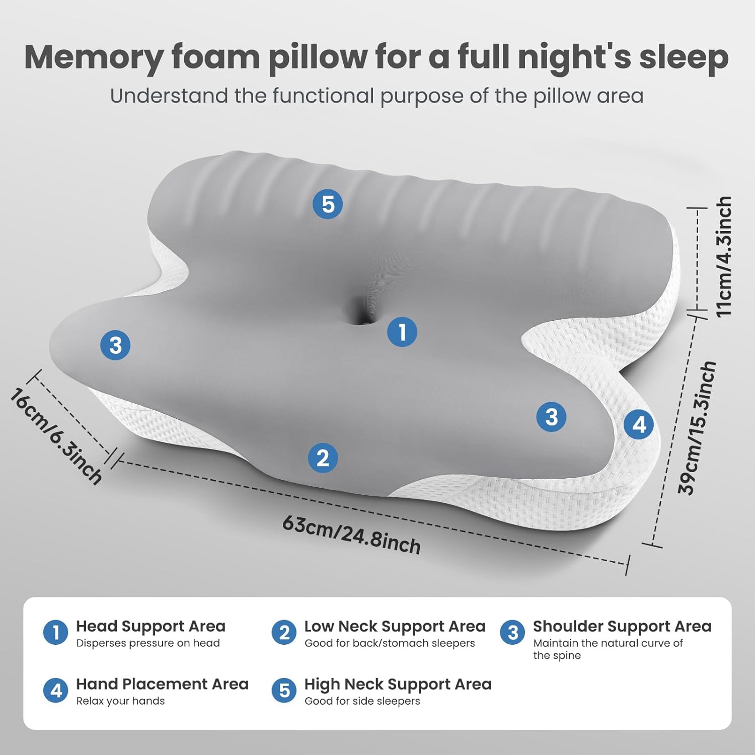 JINXIA Cooling Neck Pillow with Removable Cover