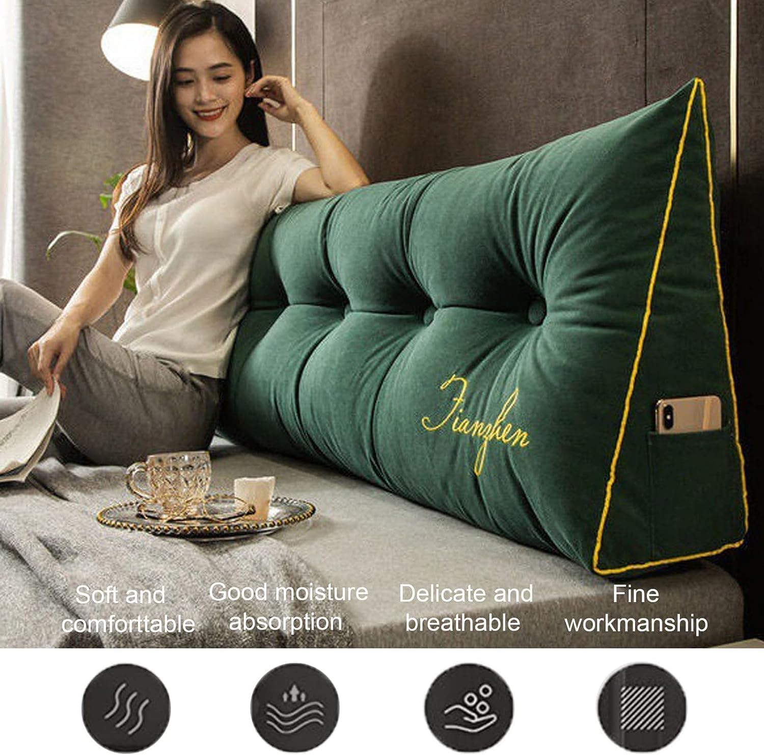 Ergonomic Reading Pillow with Back Support for Bed and Sofa