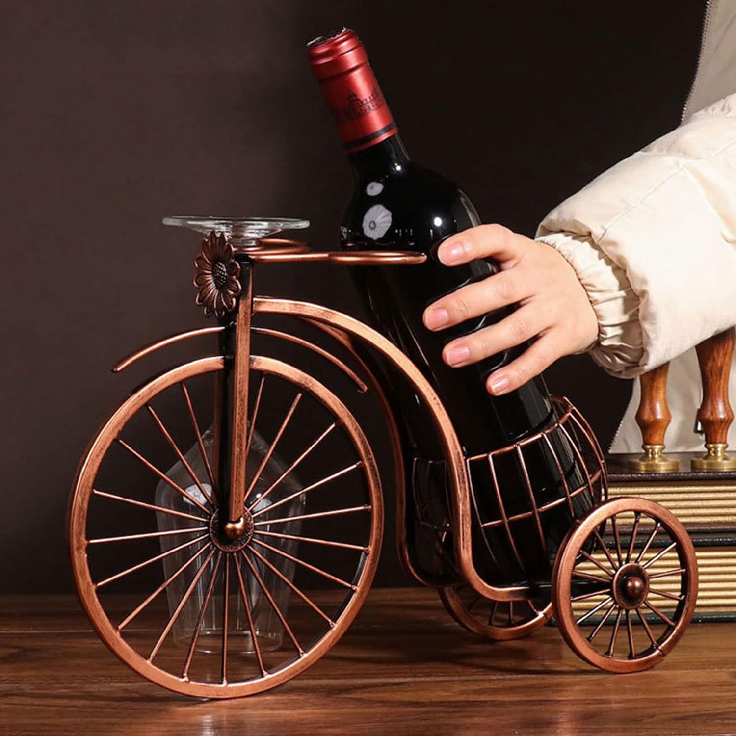 BWANGIAO Tricycle Wine Rack for Single Bottle