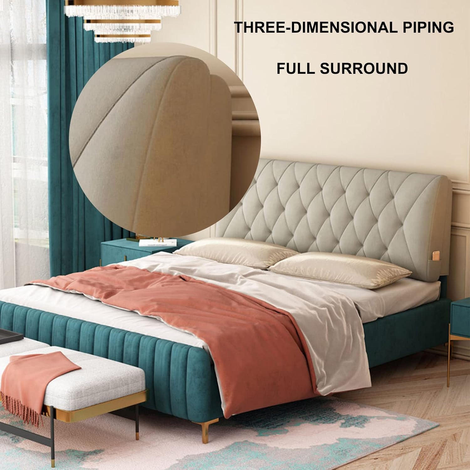 King Size Headboard Cushion with Removable Cover 1
