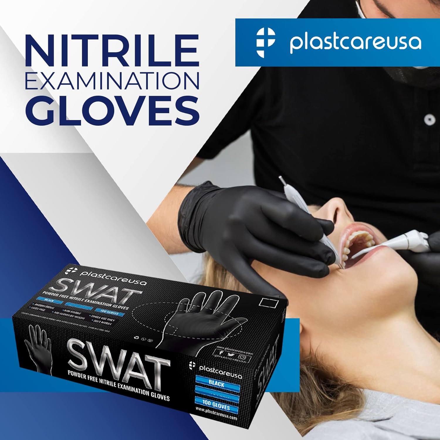 PlastCare USA 1000 Nitrile 35 Mil Exam Gloves Powder Latex Free