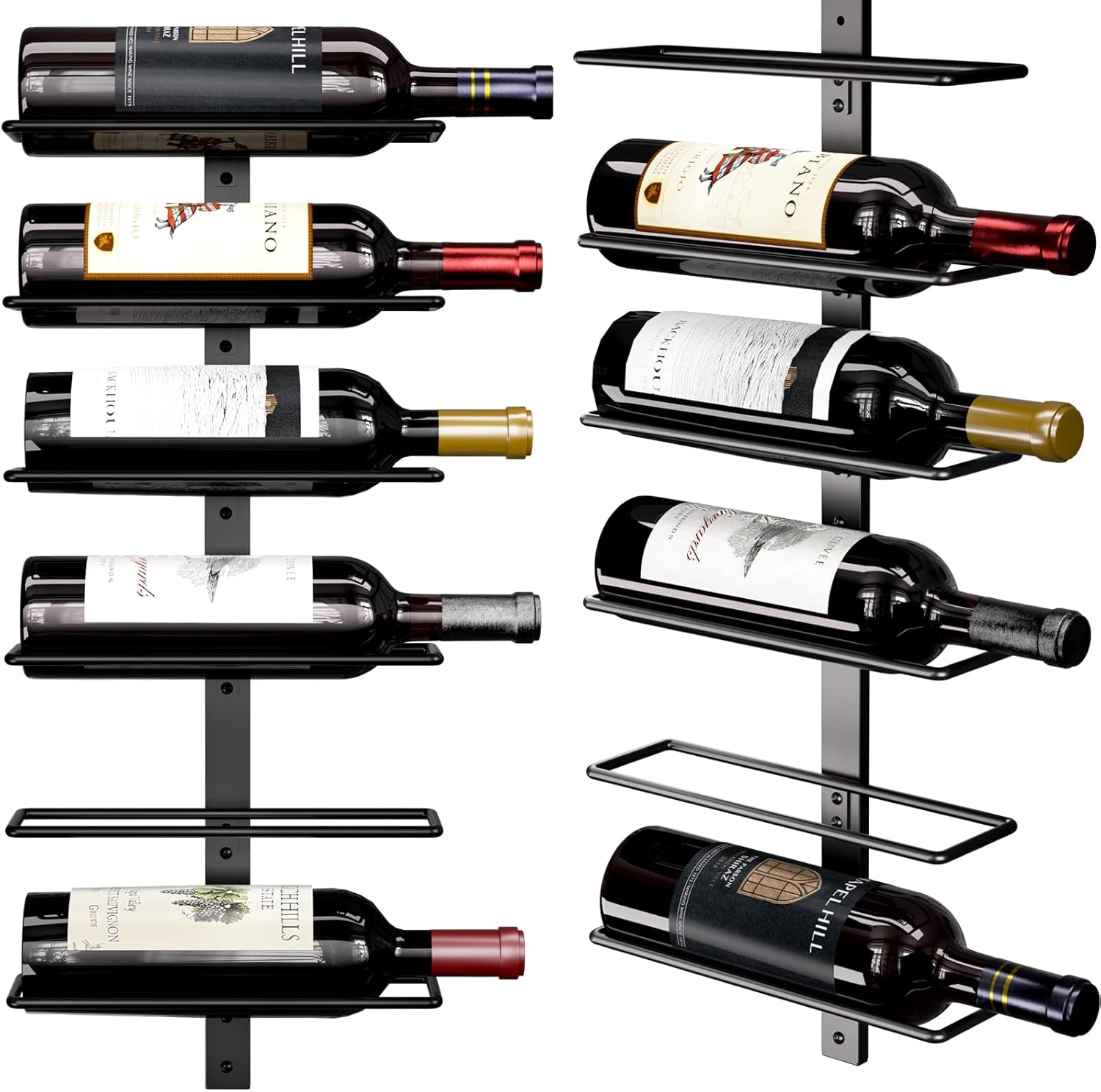 B4Life Wall Mounted 12 Bottle Wine Rack Black