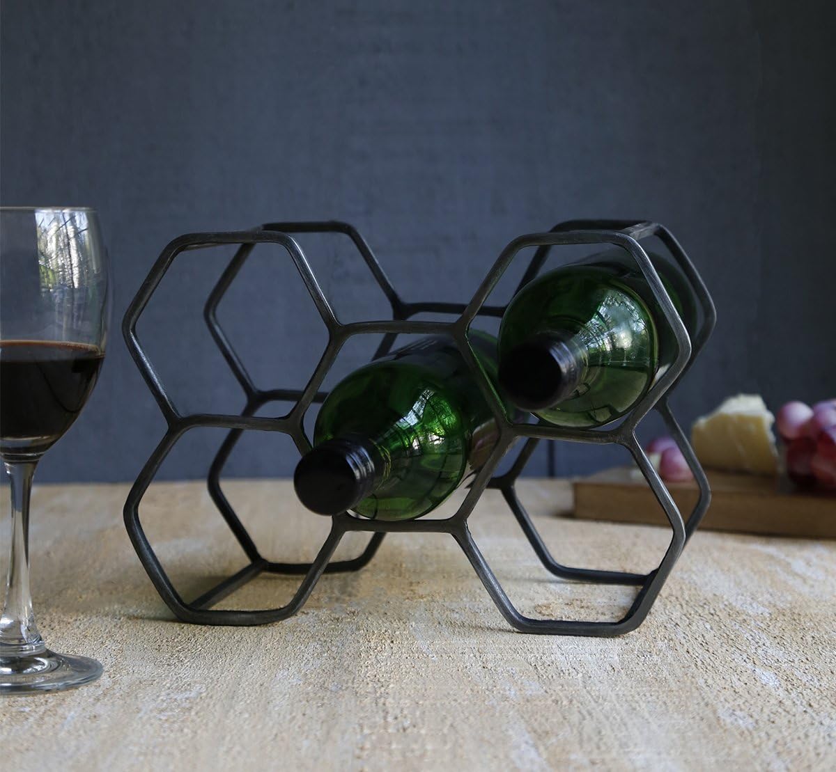 Storeindya Wrought Iron Wine Rack for Five Bottles