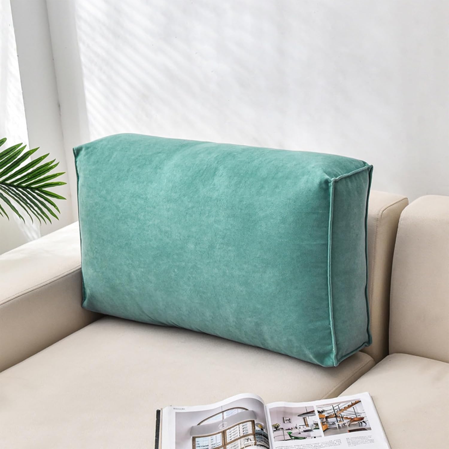 Yonwait Rectangular Headboard Pillow - Peacock Green 60x12x45cm