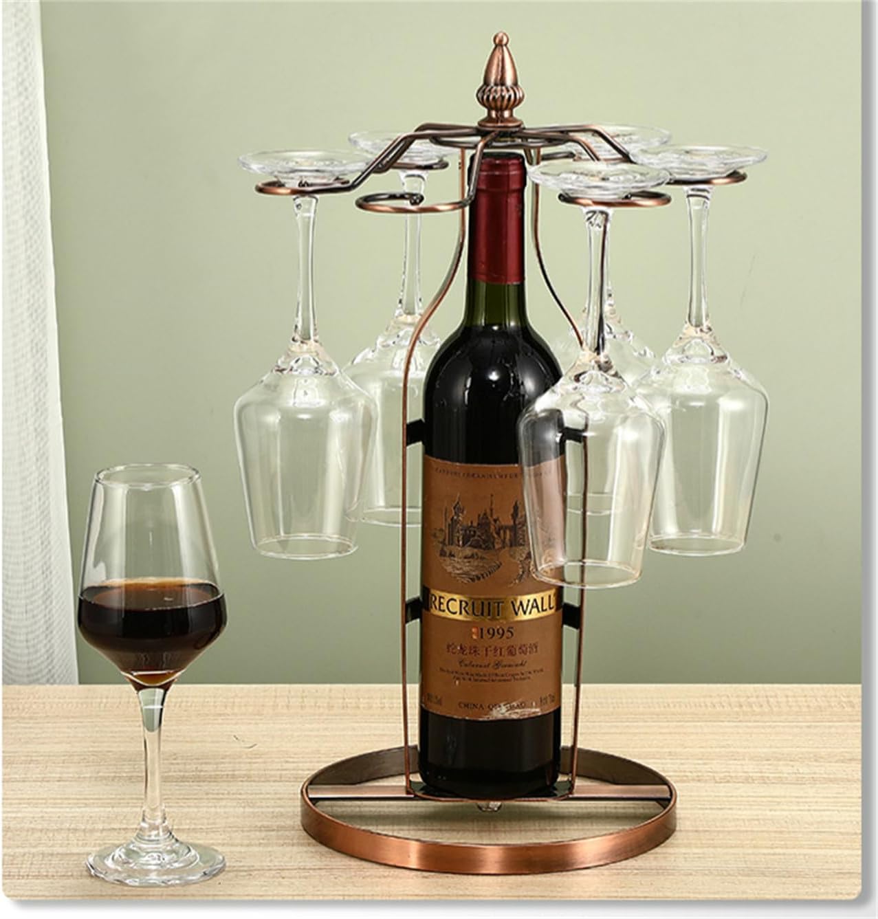 CdyBox Bold Iron Wine Rack with Skidproof Base