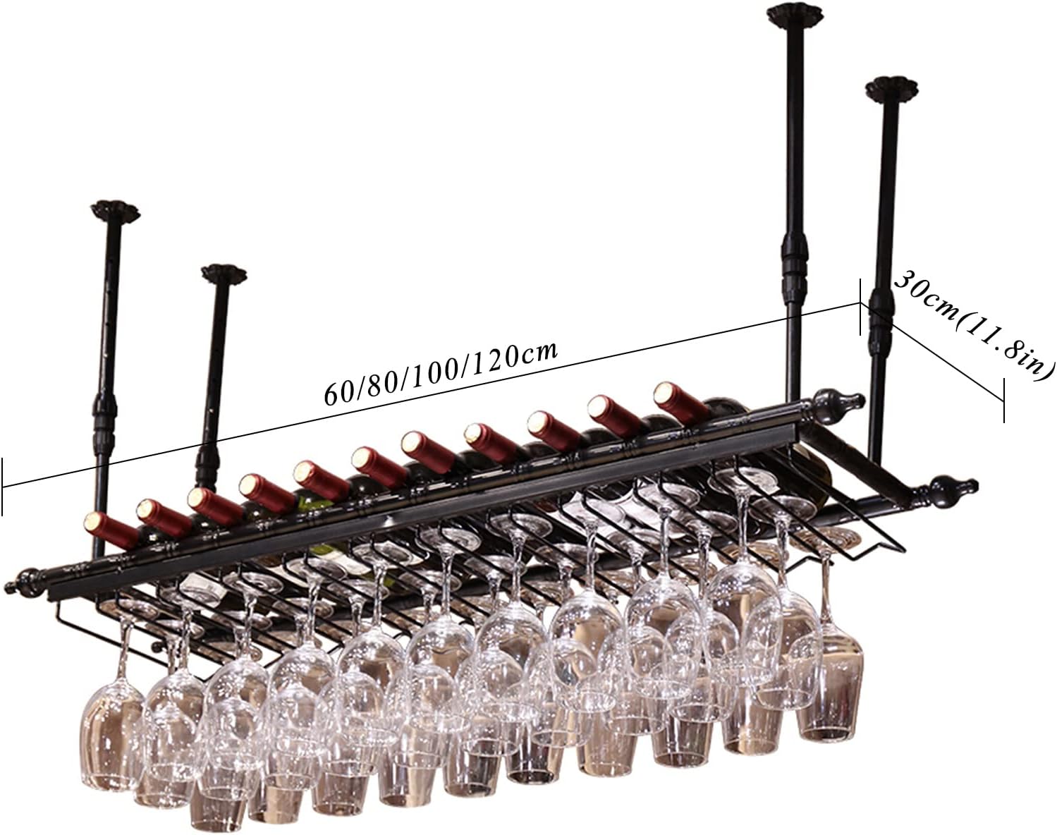 ZJDYDY 2-in-1 Adjustable Wine Rack for Ceiling and Wall