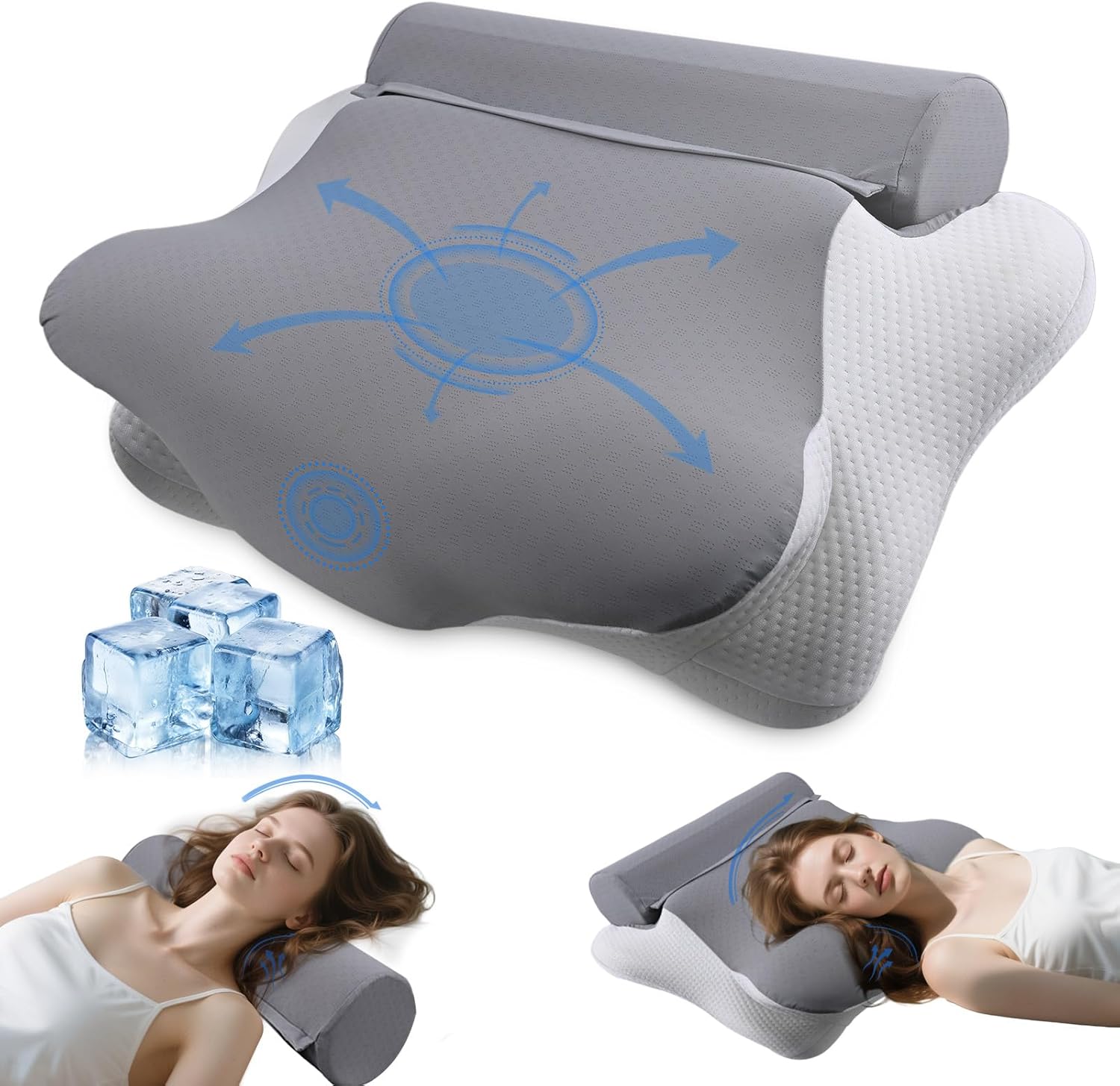 Partnerjoy 2 in 1 Cervical Pillow for Neck Pain Relief