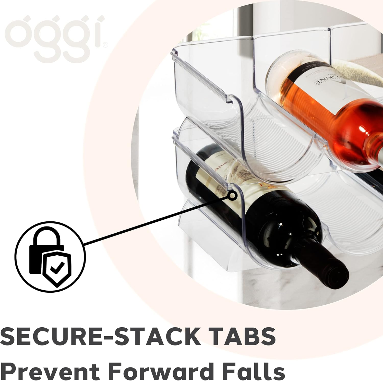 Oggi 6-Bottle Wine Rack Stackable Secure 2 Pack