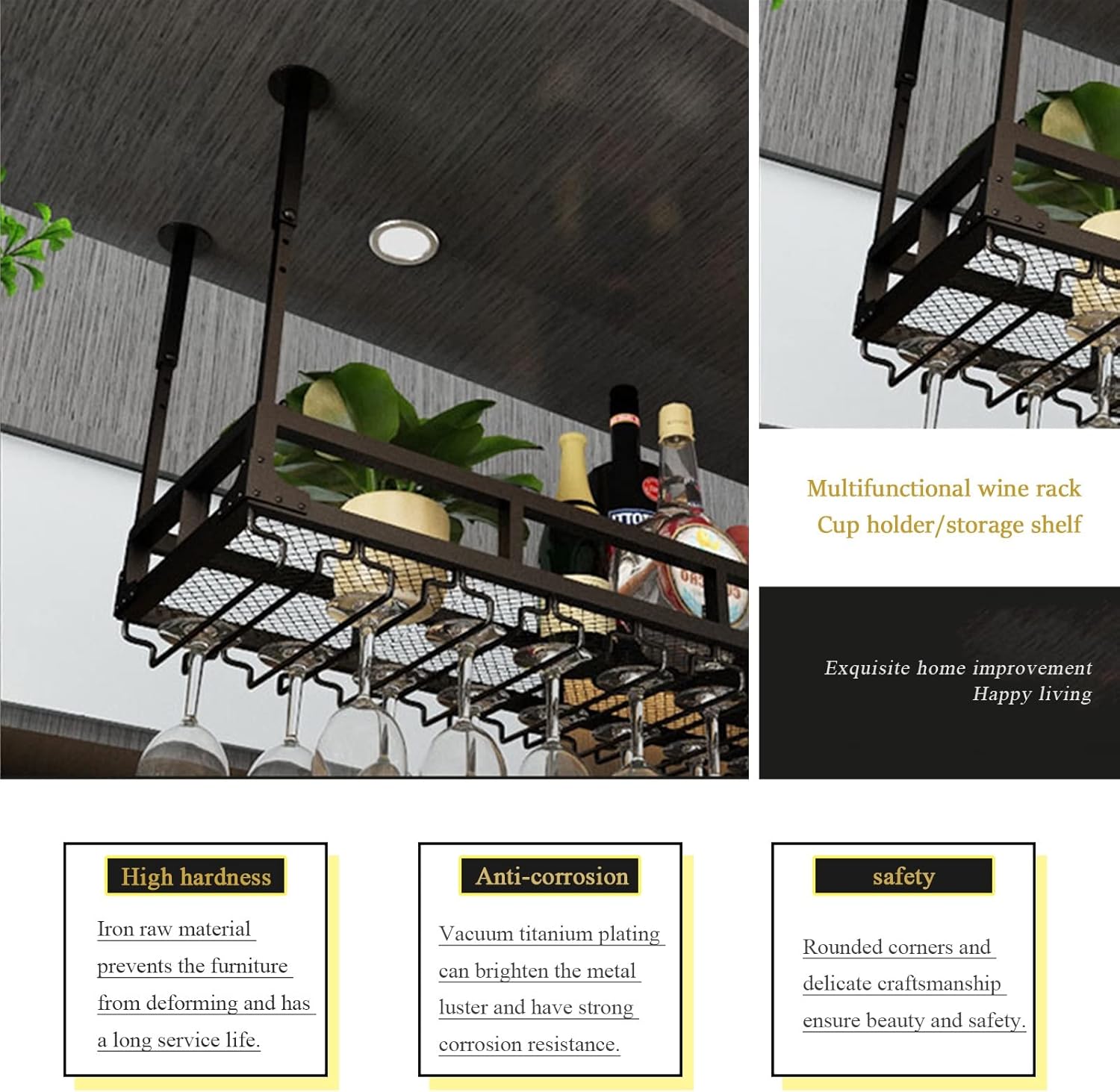 ZJDYDY Wall-Mounted Wine Glass Holder Rack