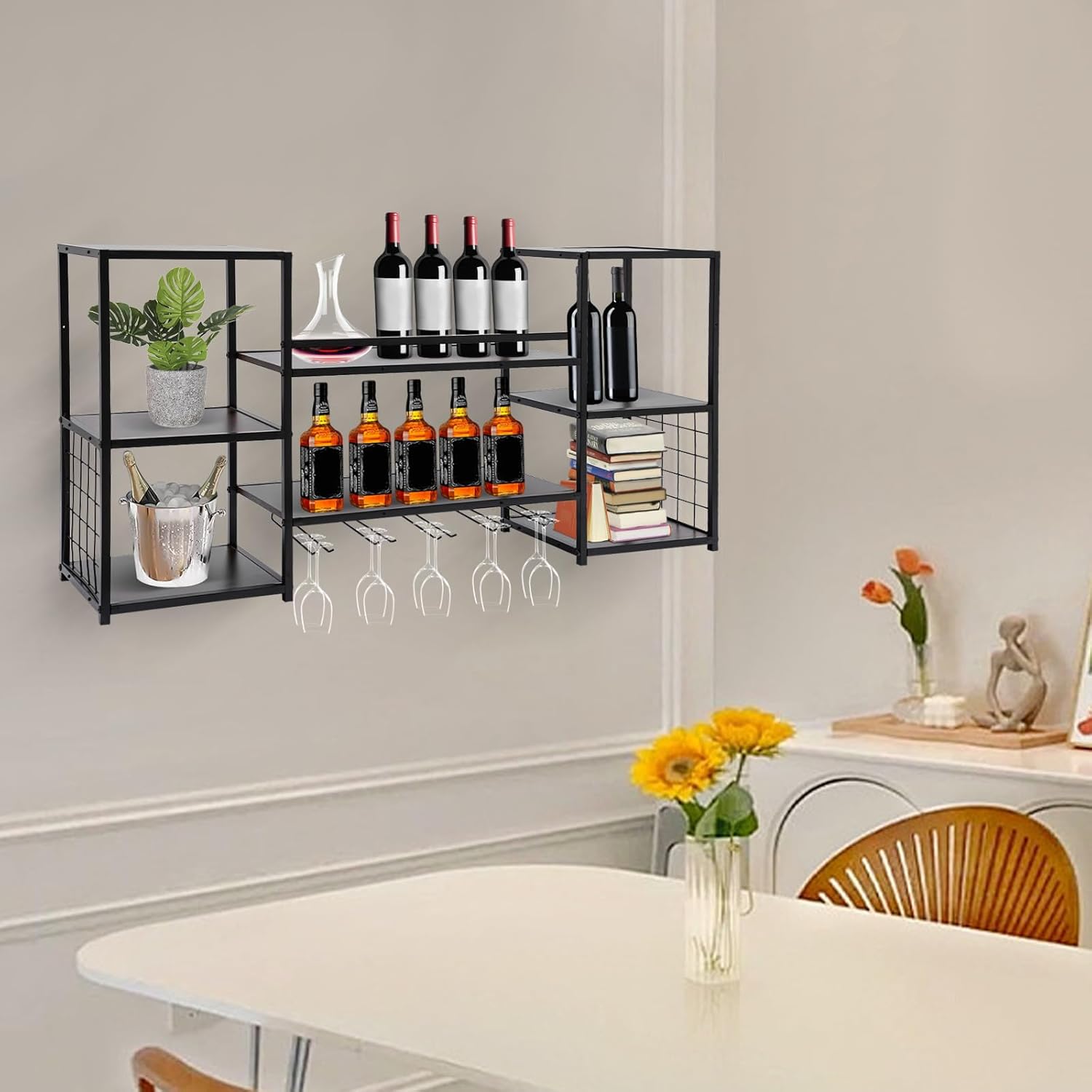 5-Tier Wall Mounted Wine Rack for 40 Bottles