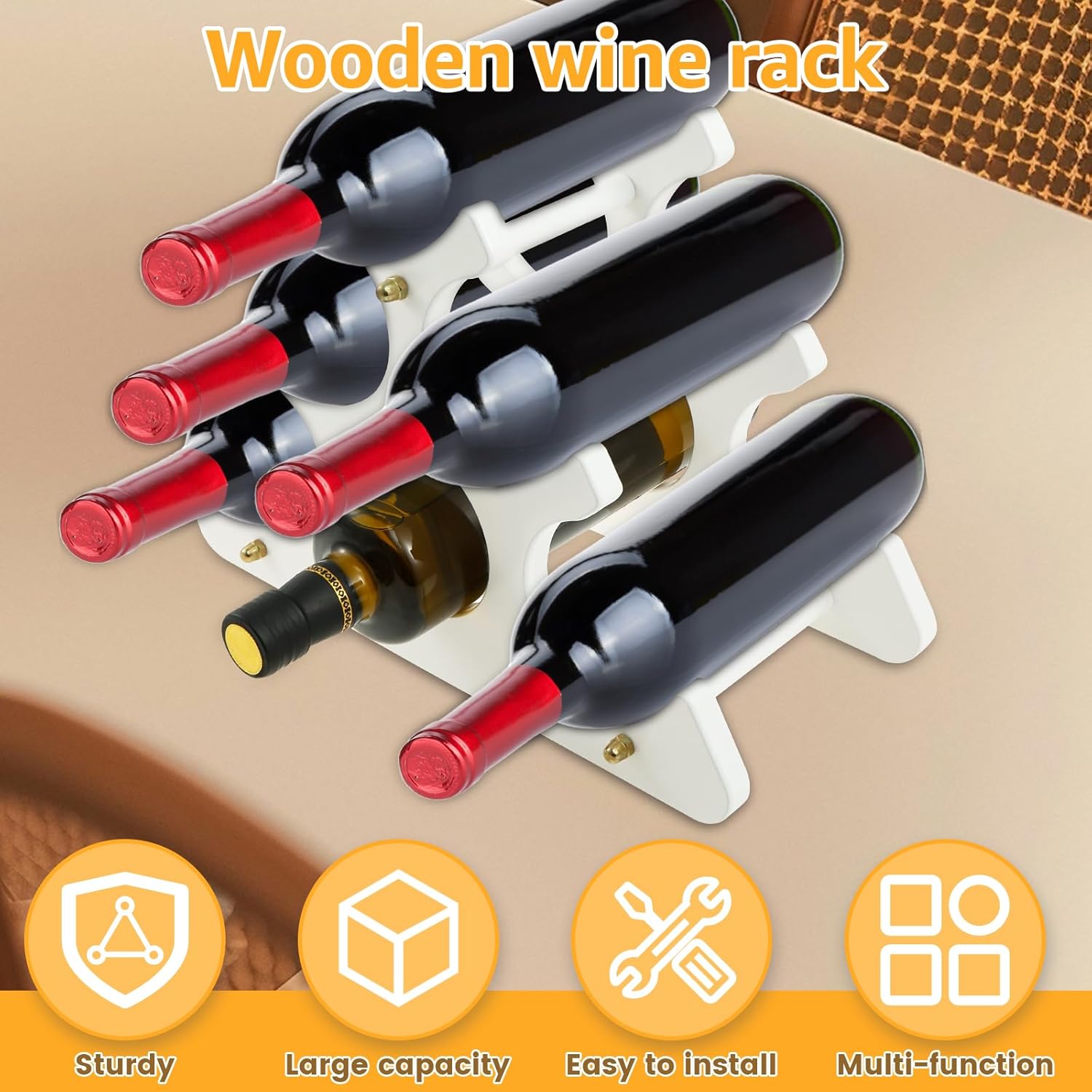ZLHETWT Freestanding Wine Rack Holds 6 Bottles