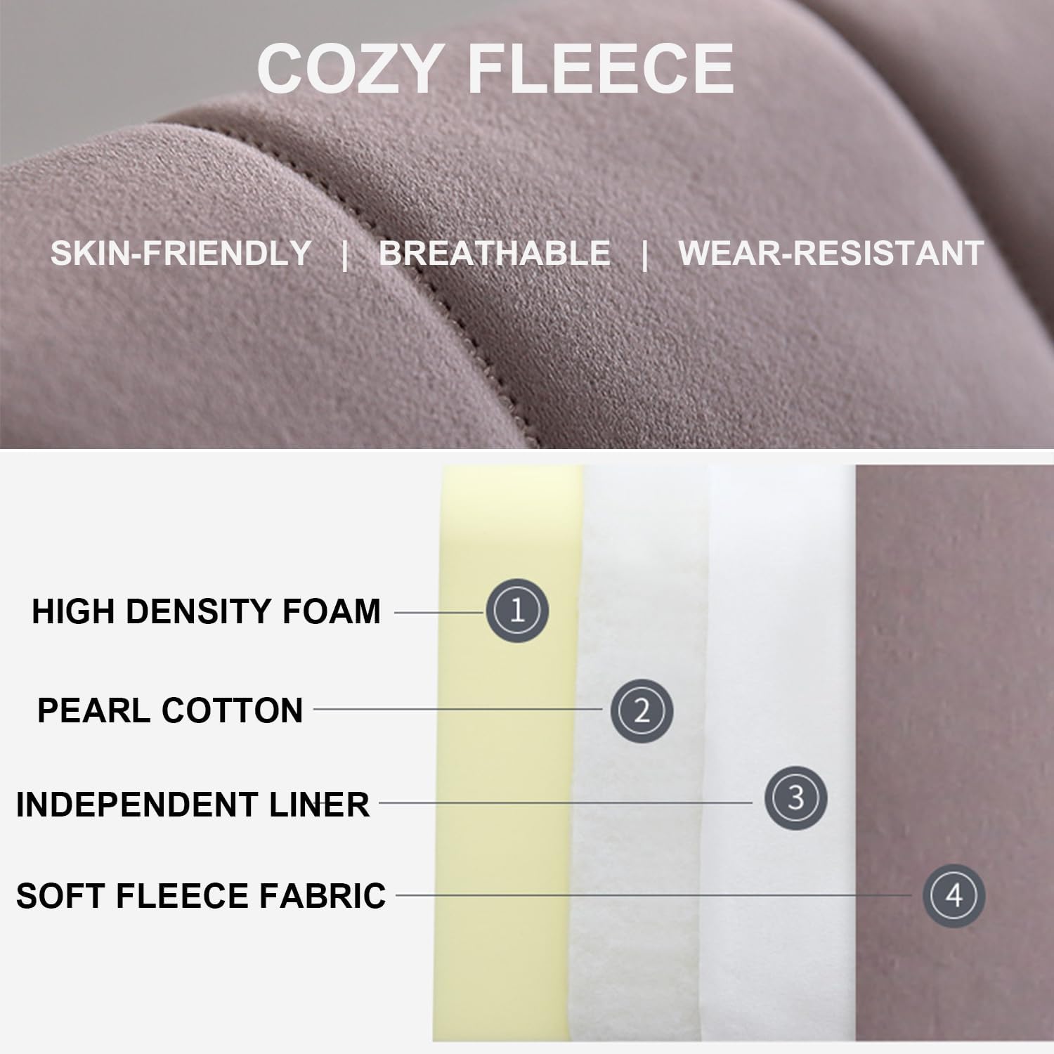 ZZYK Gray 10 Headboard Pillow with Removable Cover