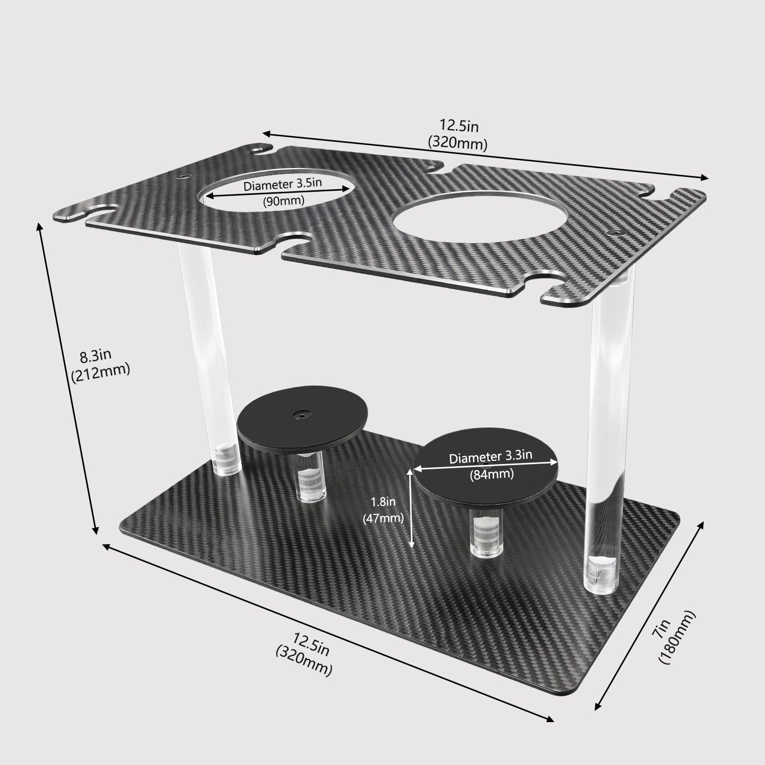 Haflyer Carbon Fiber Wine Rack 2 Bottles 6 Glasses