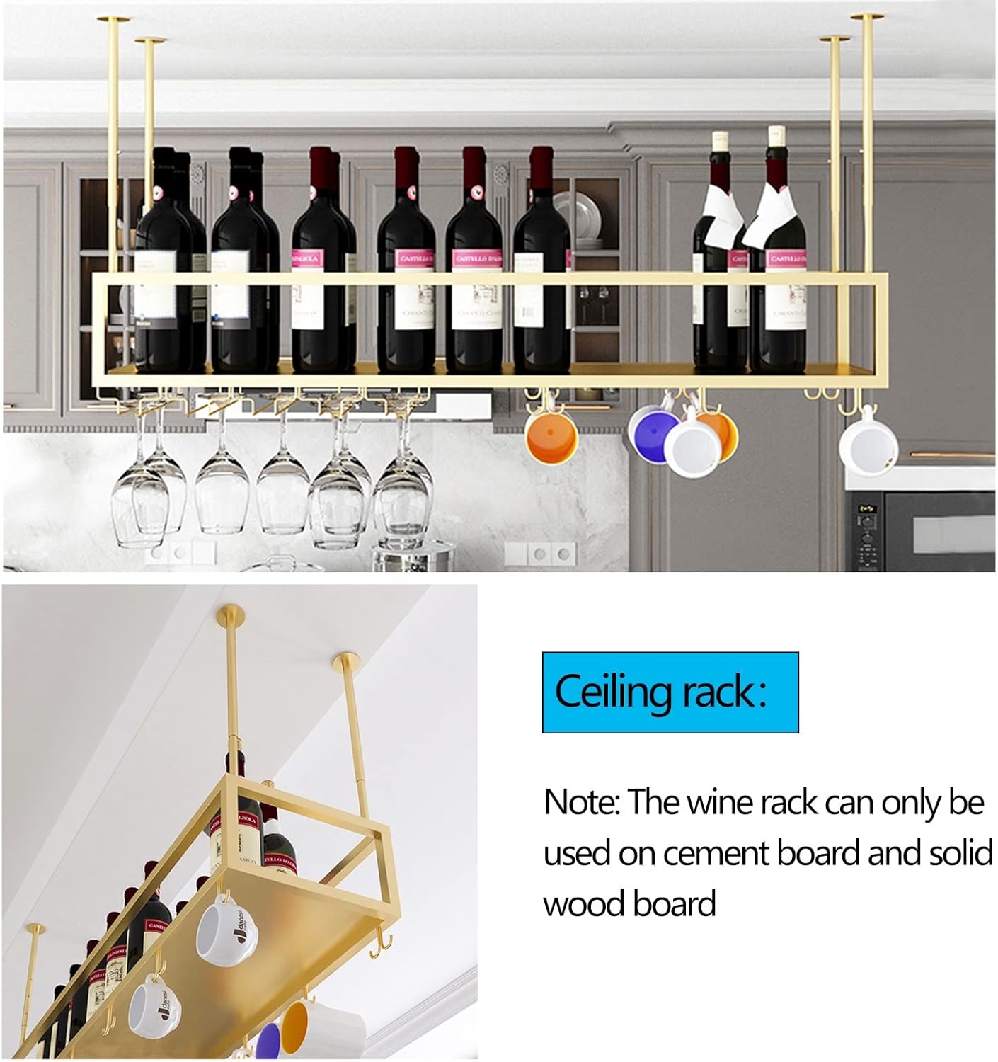 Adjustable Metal Wine Glass Holder for Kitchen and Bar