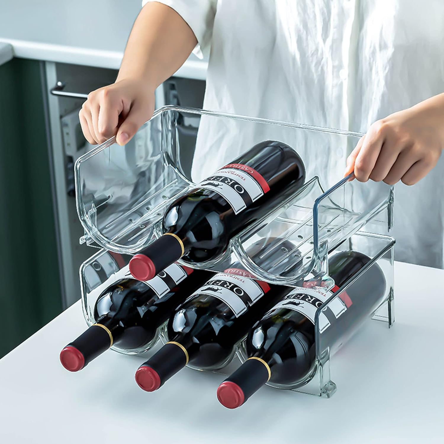ZJYWMM 6-Bottle Freestanding Wine Rack