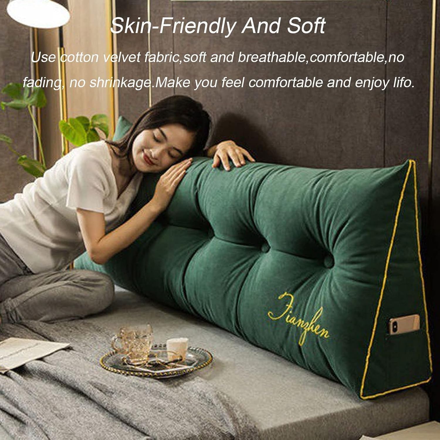 Ergonomic Reading Pillow with Back Support for Bed and Sofa