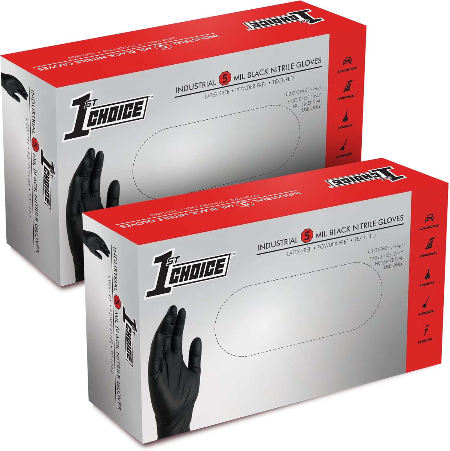1st Choice Nitrile Gloves 5 Mil Black XL
