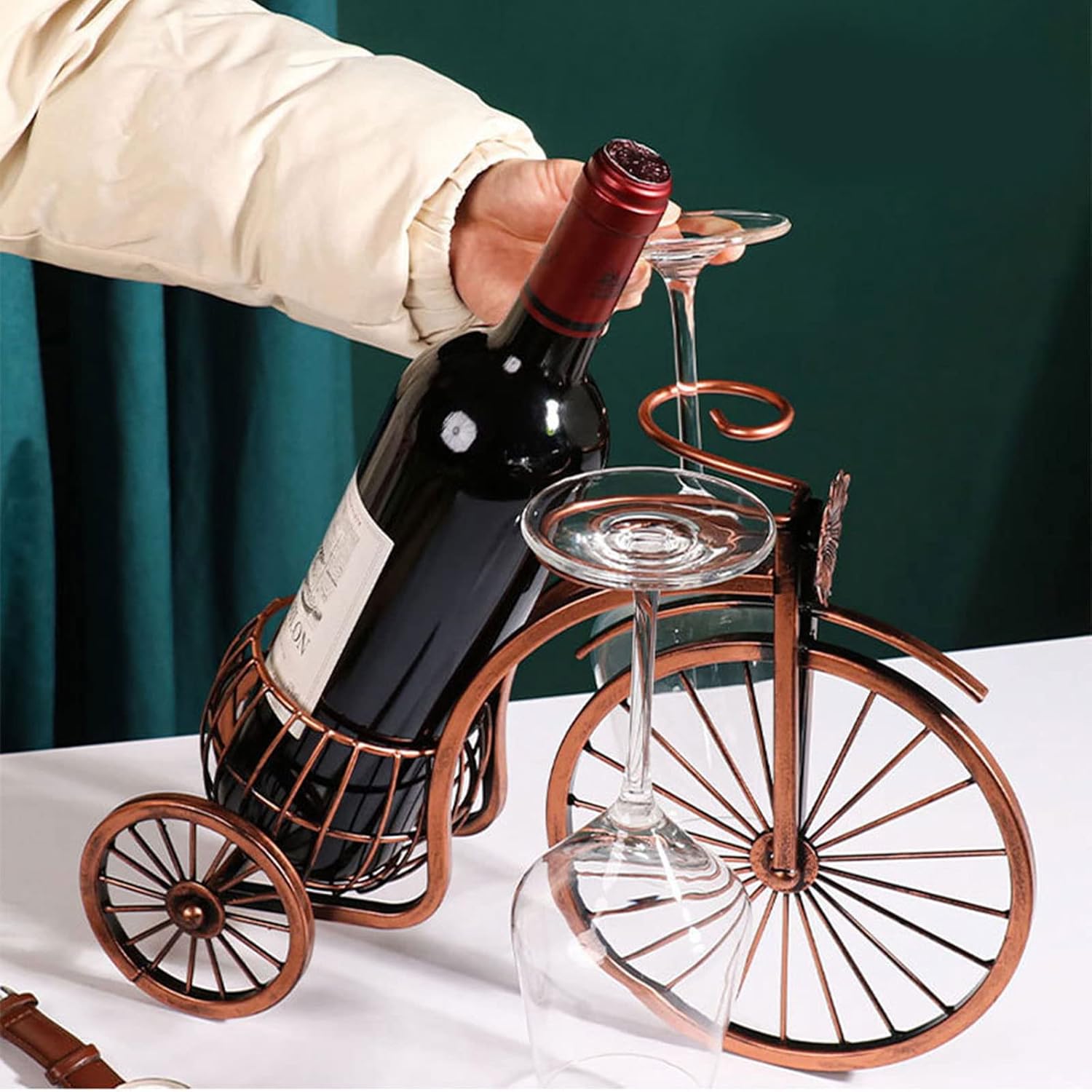 BWANGIAO Tricycle Wine Rack for Single Bottle