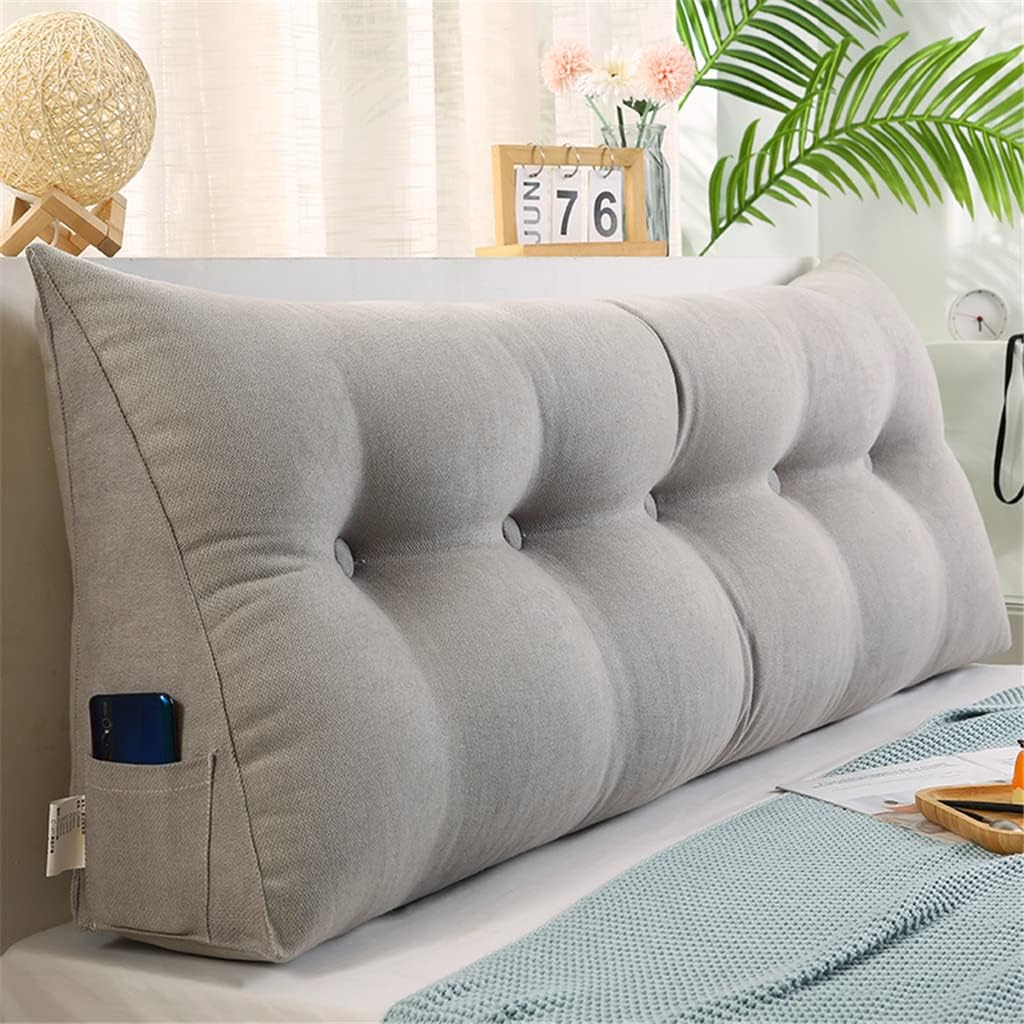 Triangular Headboard Pillow with Removable Cover for Bed and Dorm