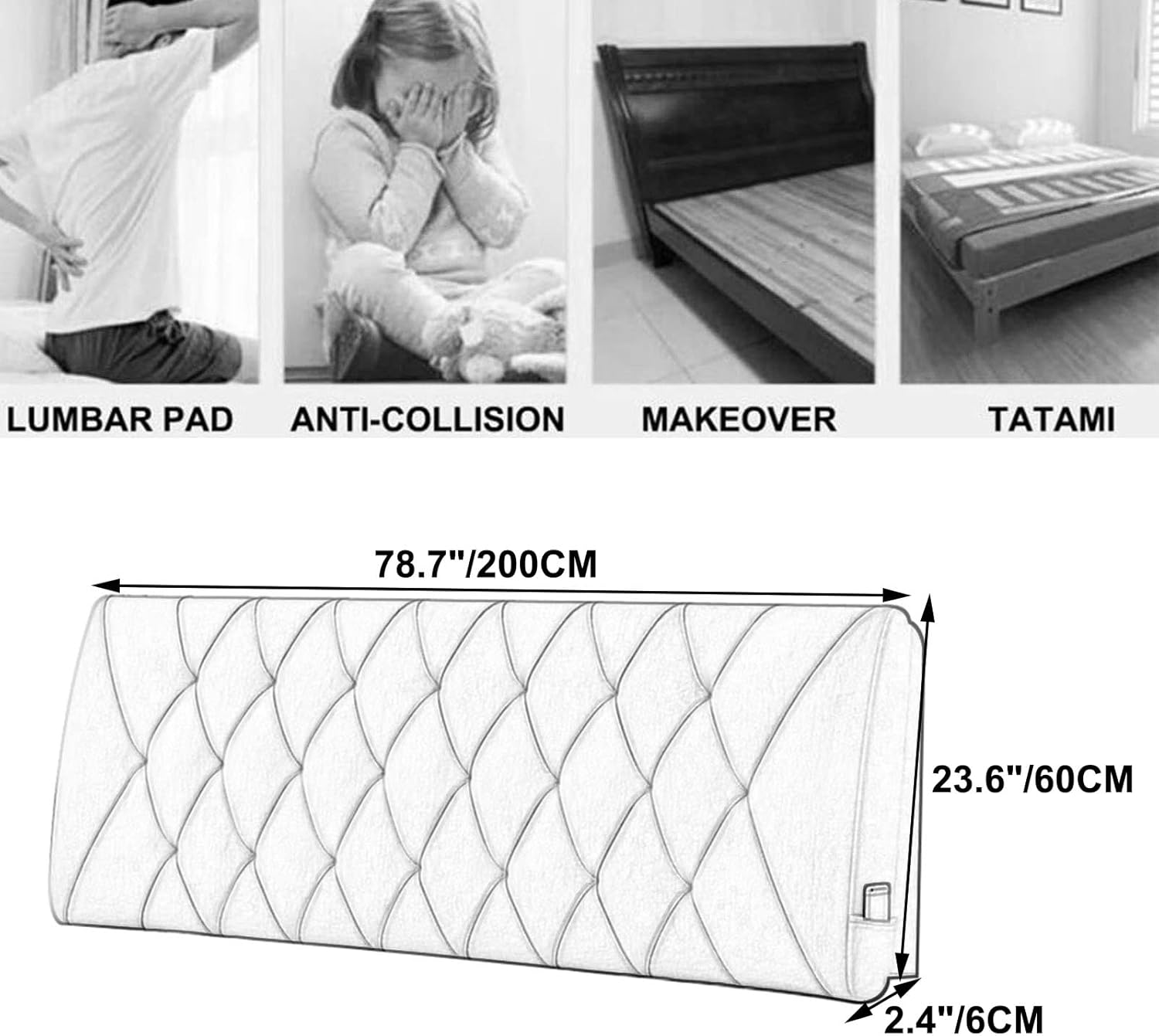 King Size Headboard Cushion with Removable Cover 1