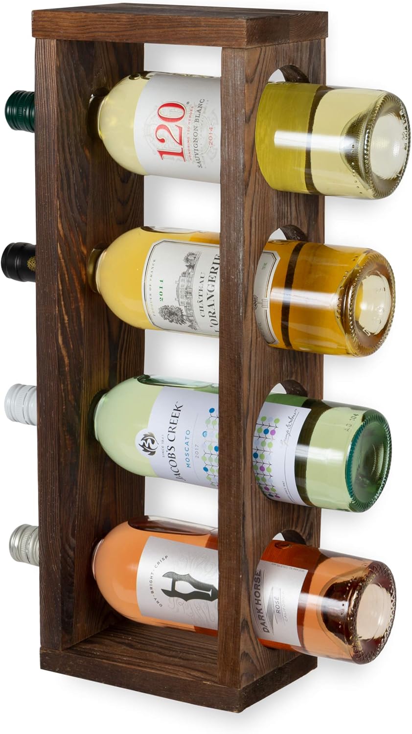 Rustic State Walnut Tabletop Wine Rack - 2 Pack Hold 8 Bottles