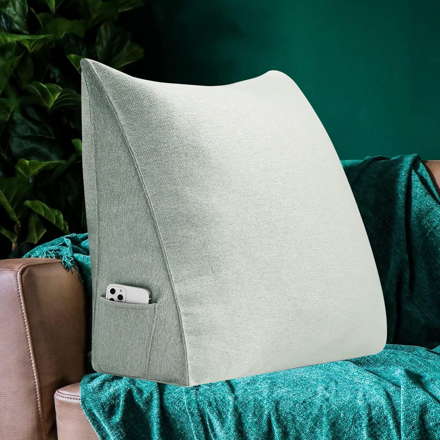 VERCART Triangular Bed Wedge Pillow with Removable Cover