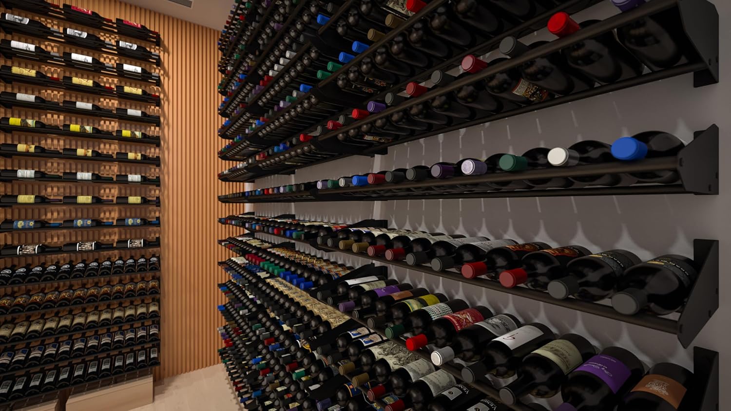 Ultra Wine Racks Showcase Cork Out Row - Black 12 Bottle