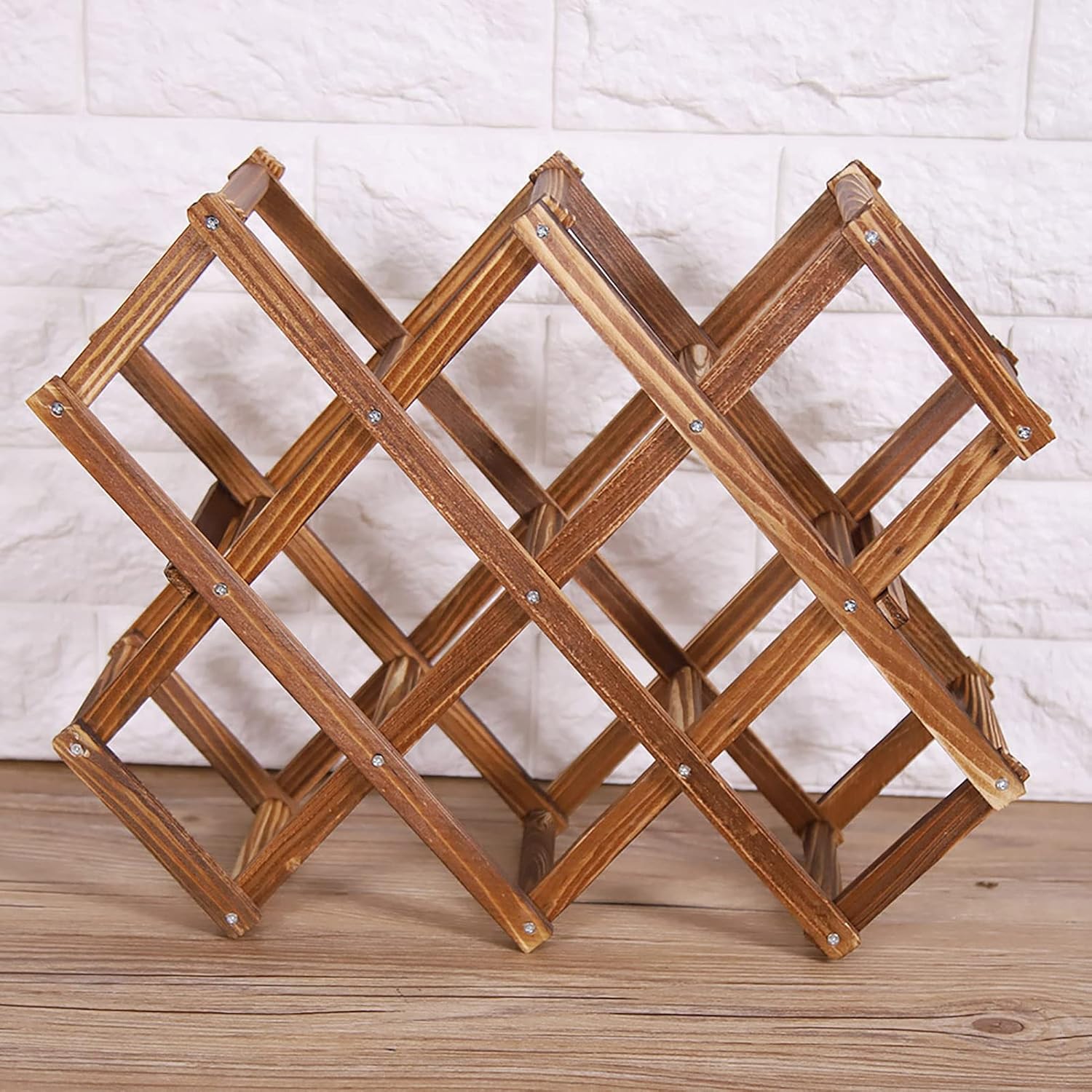 Yosoo Freestanding 3-Tier Wine Rack with Collapsible Accordion Design