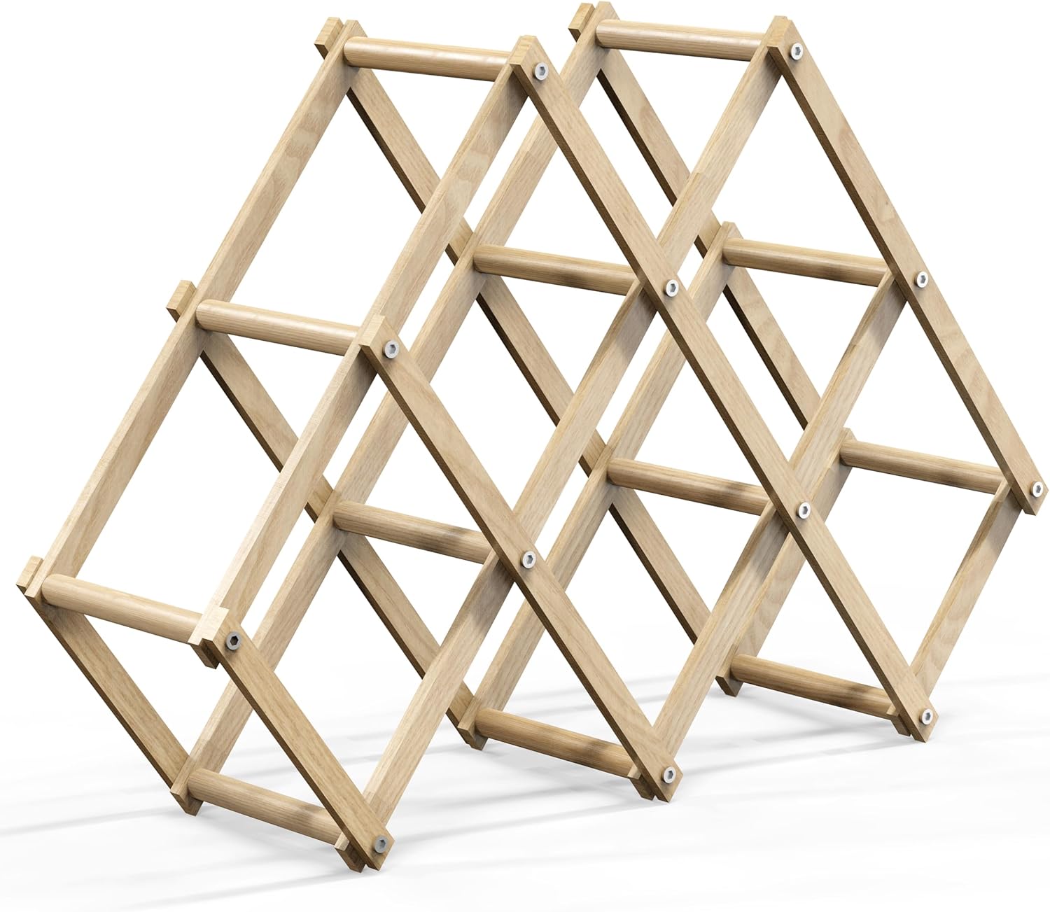 6 Bottle Wood Wine Rack Foldable Stackable