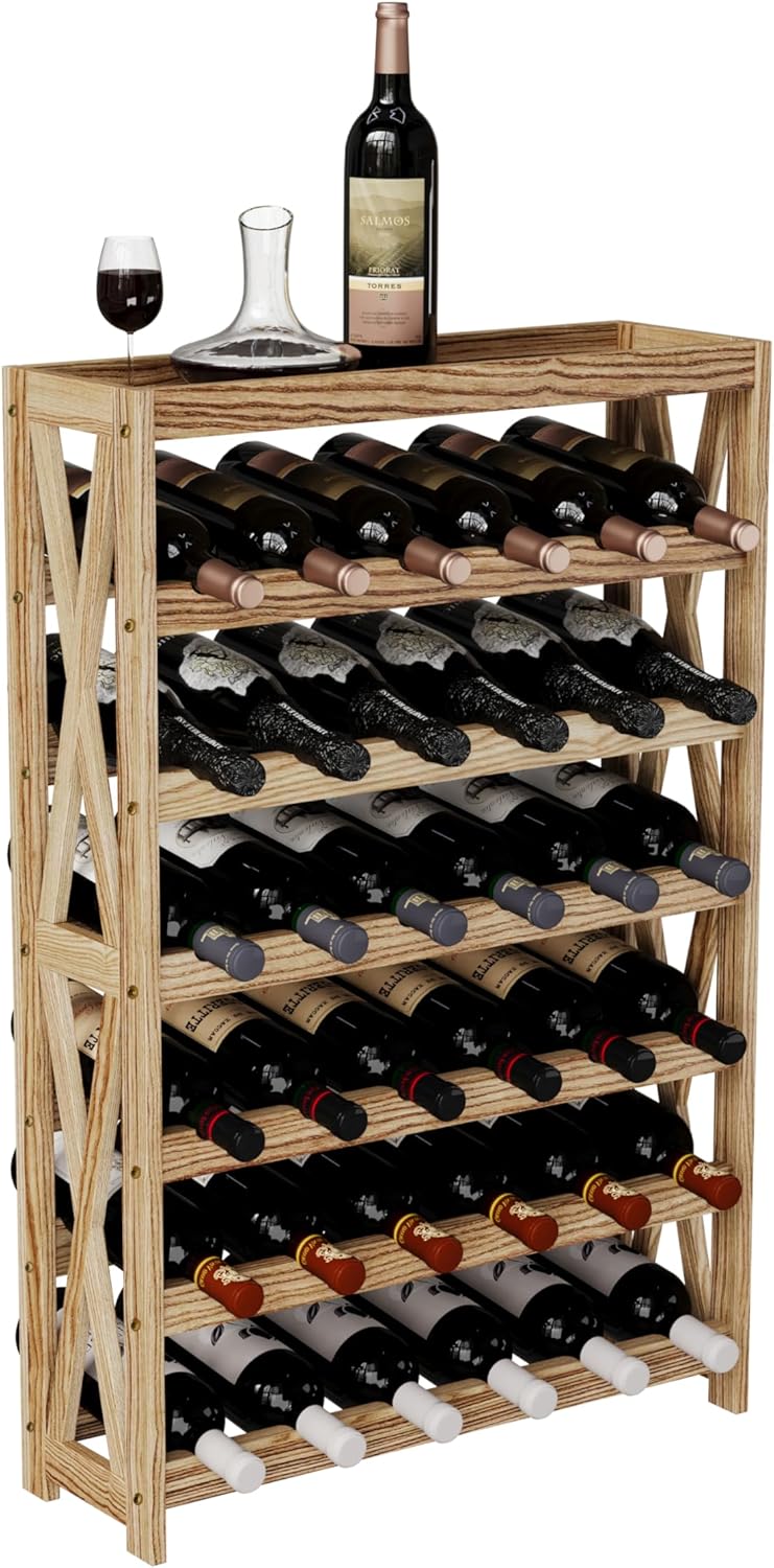 Svimi 6 Tier Solid Wood Wine Rack - 36 Bottles Storage