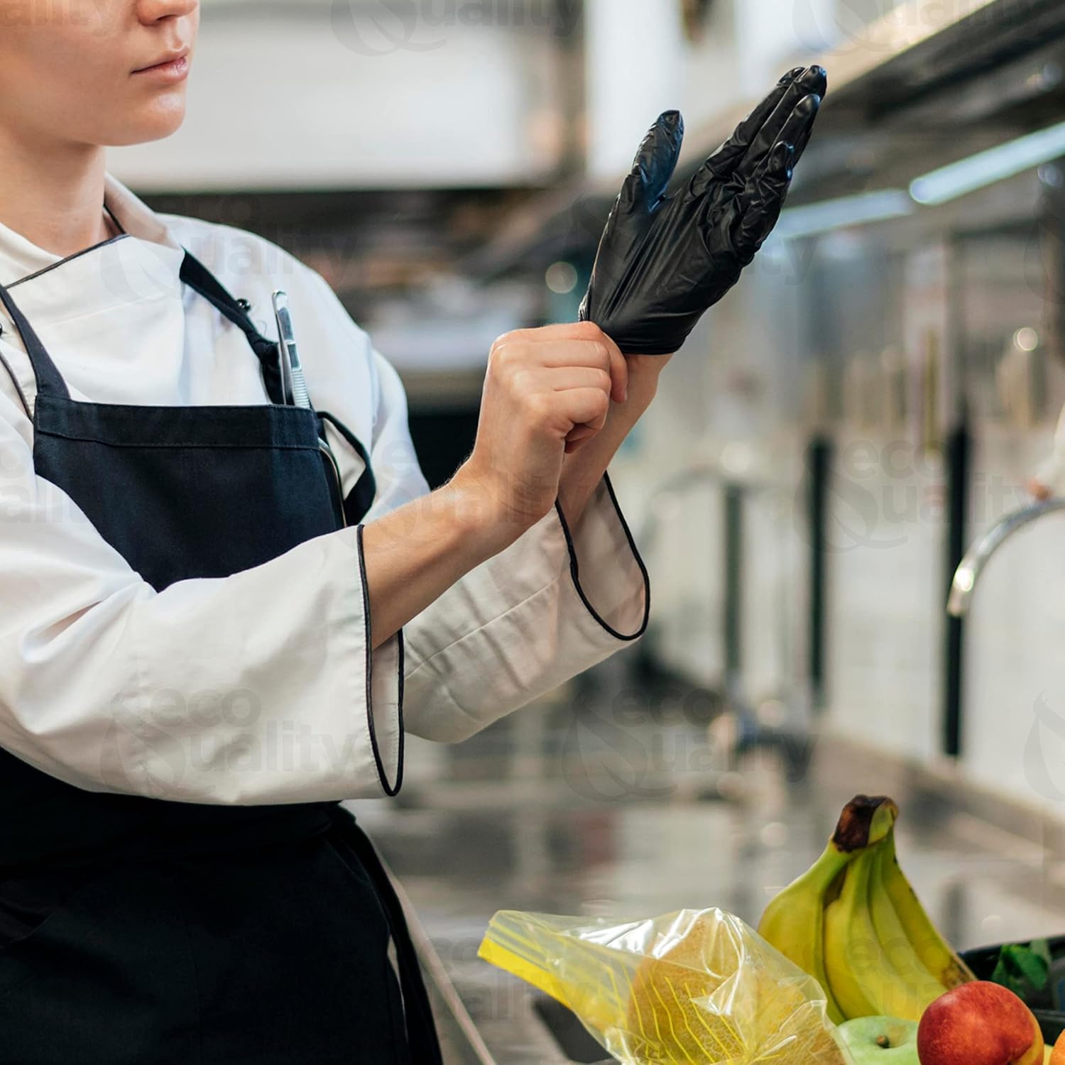 EcoQuality Disposable Black Nitrile Gloves - 4 Mil 500 Count