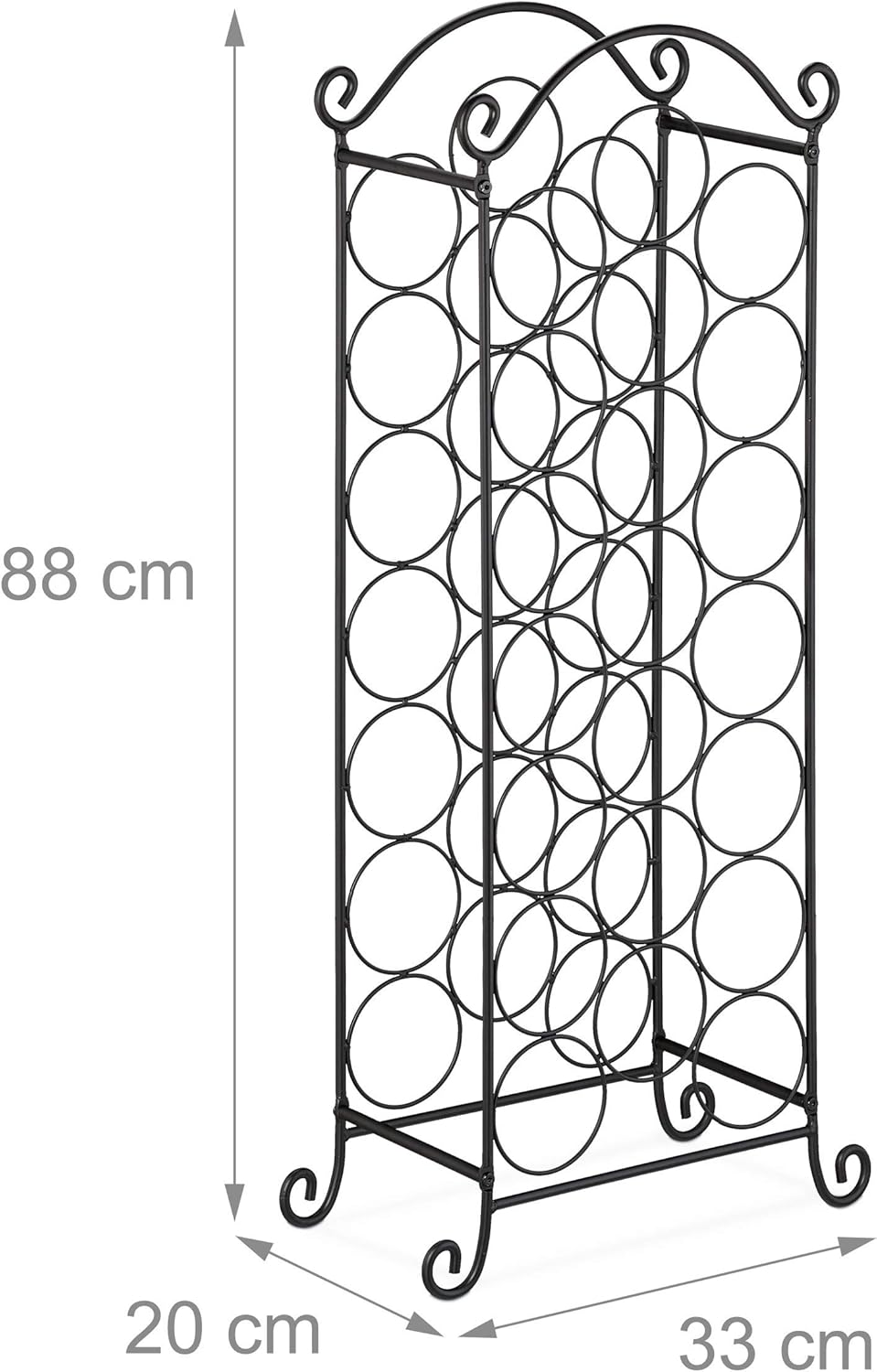 Relaxdays Black Wine Rack for 21 Bottles