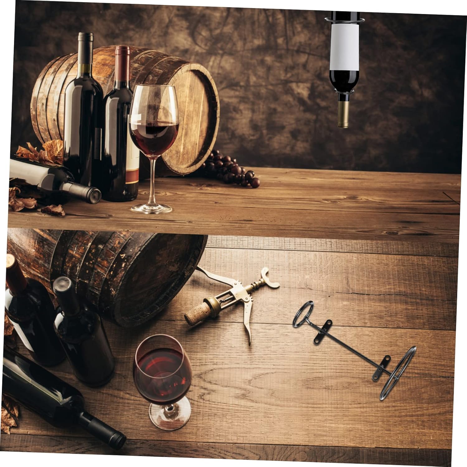 PRETYZOOM 6Pcs Wall Mounted Iron Wine Rack