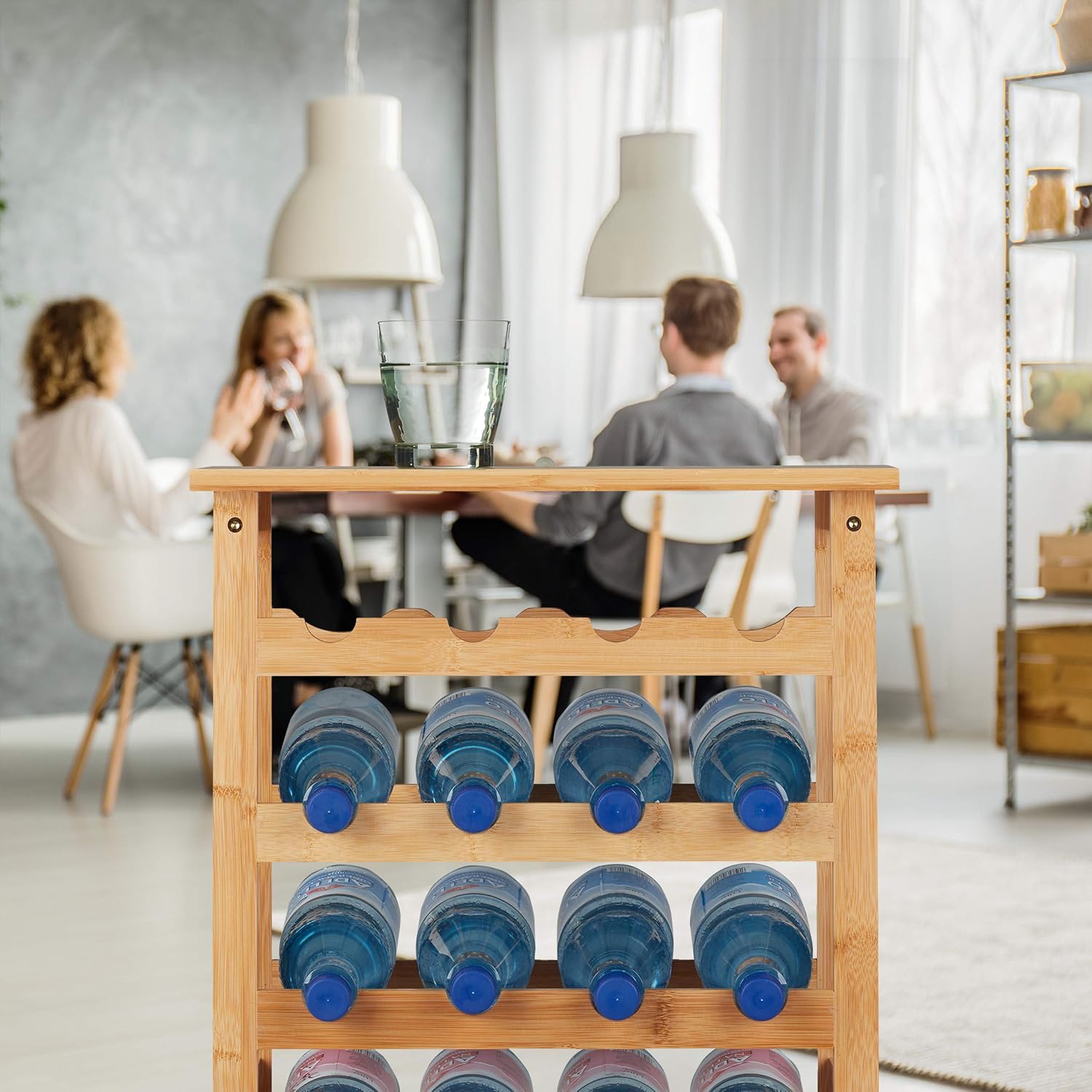 Relaxdays Natural Wine Rack 94 x 47 x 29 cm