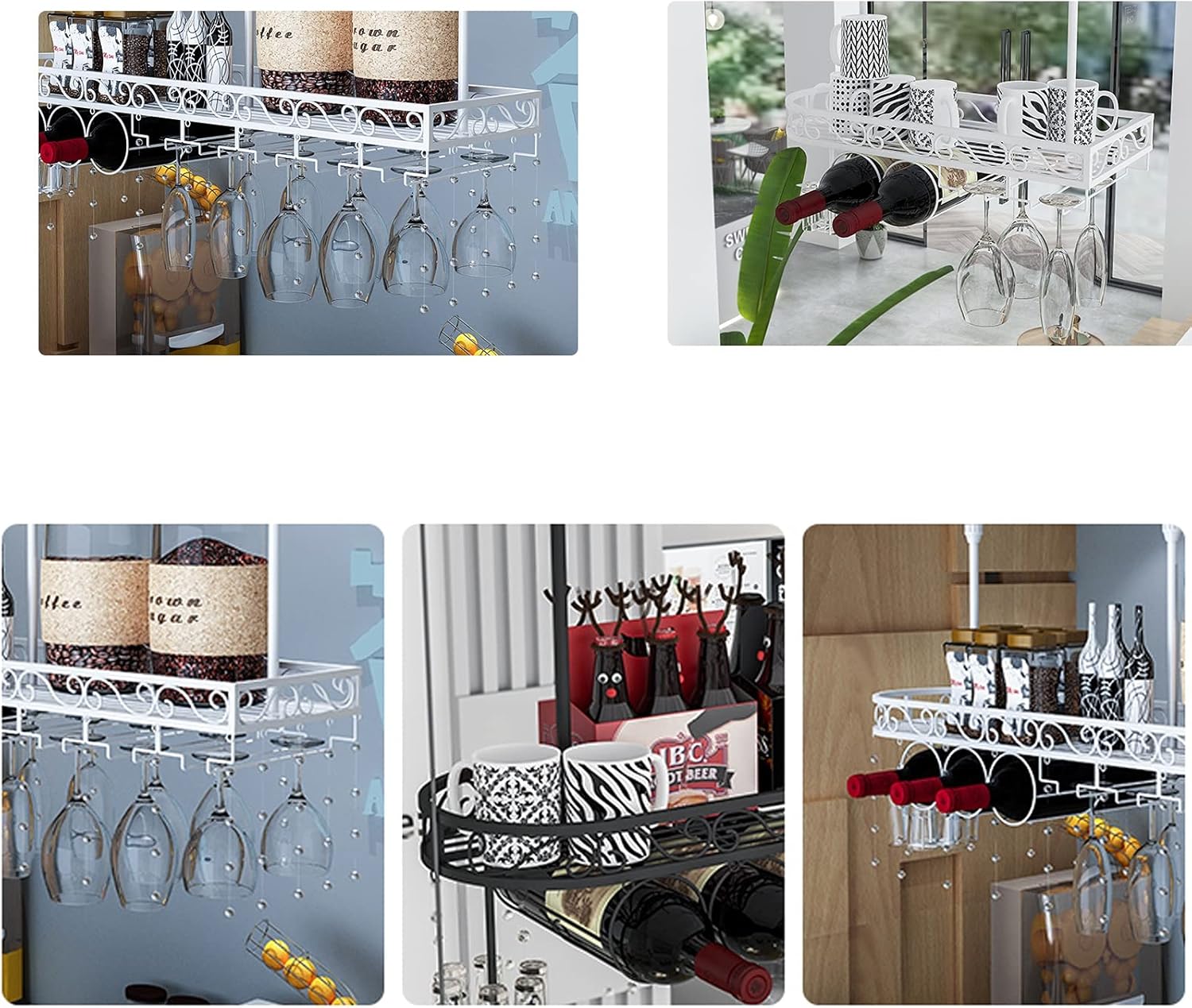 ZJDYDY Wine Rack with Adjustable Height and Crystal Decor
