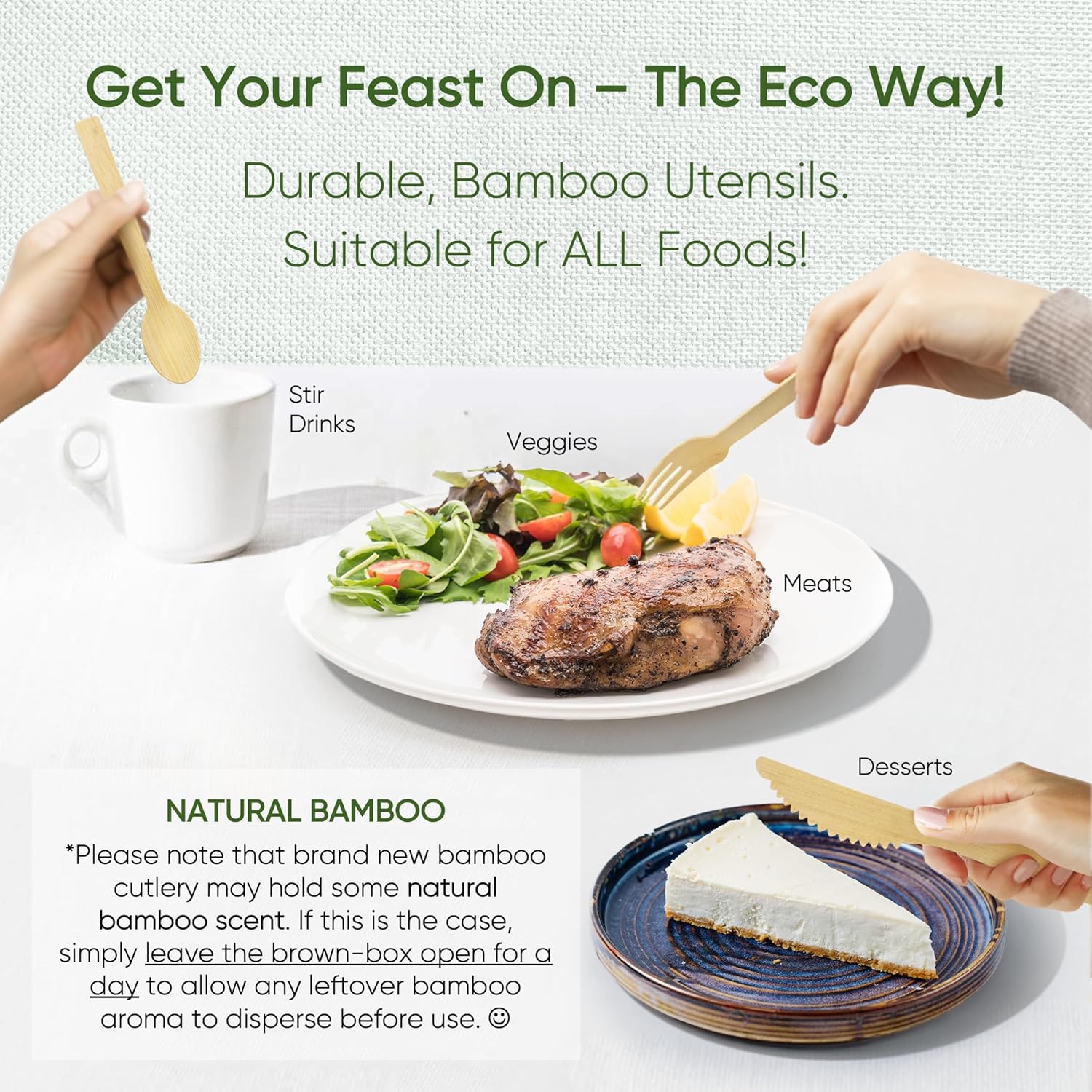 EcoPreps Premium Biodegradable Cutlery Set 30 Pack