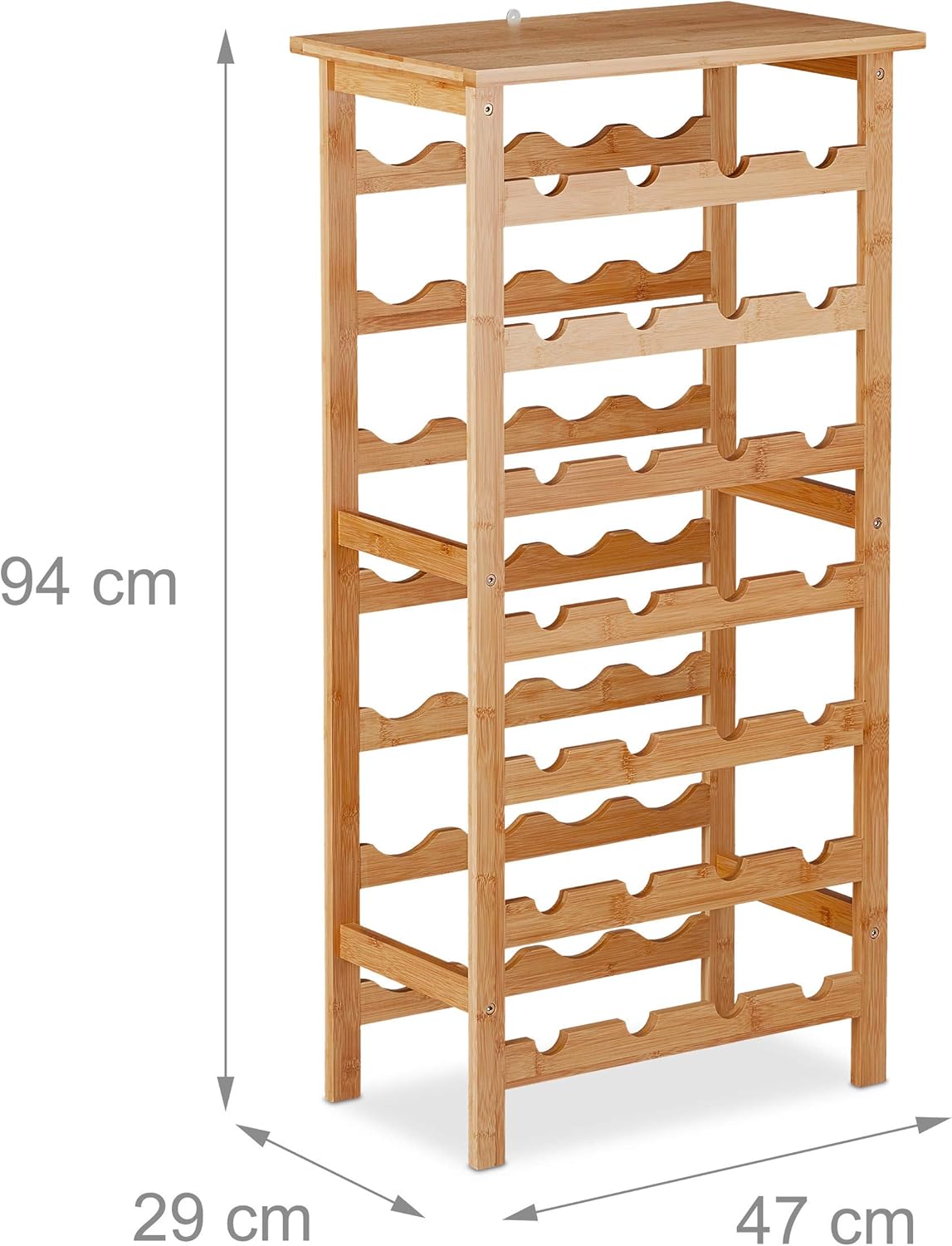 Relaxdays Natural Wine Rack 94 x 47 x 29 cm
