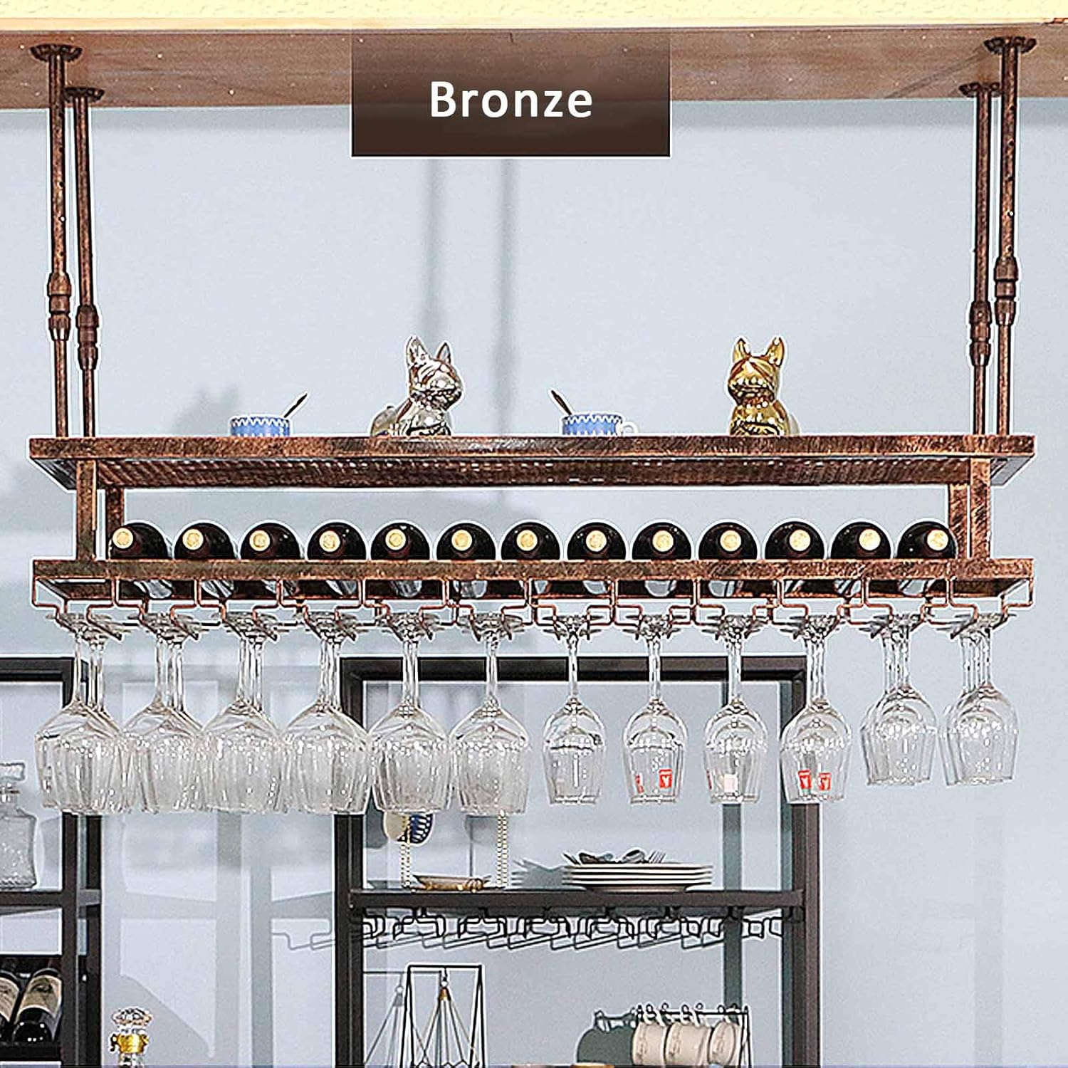 Wall-Mounted Wine Rack with 100cm Capacity