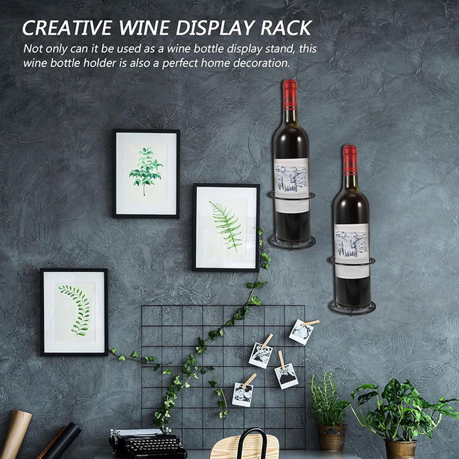 2 Pcs Freestanding Wine Racks with Wall-Mounted Design