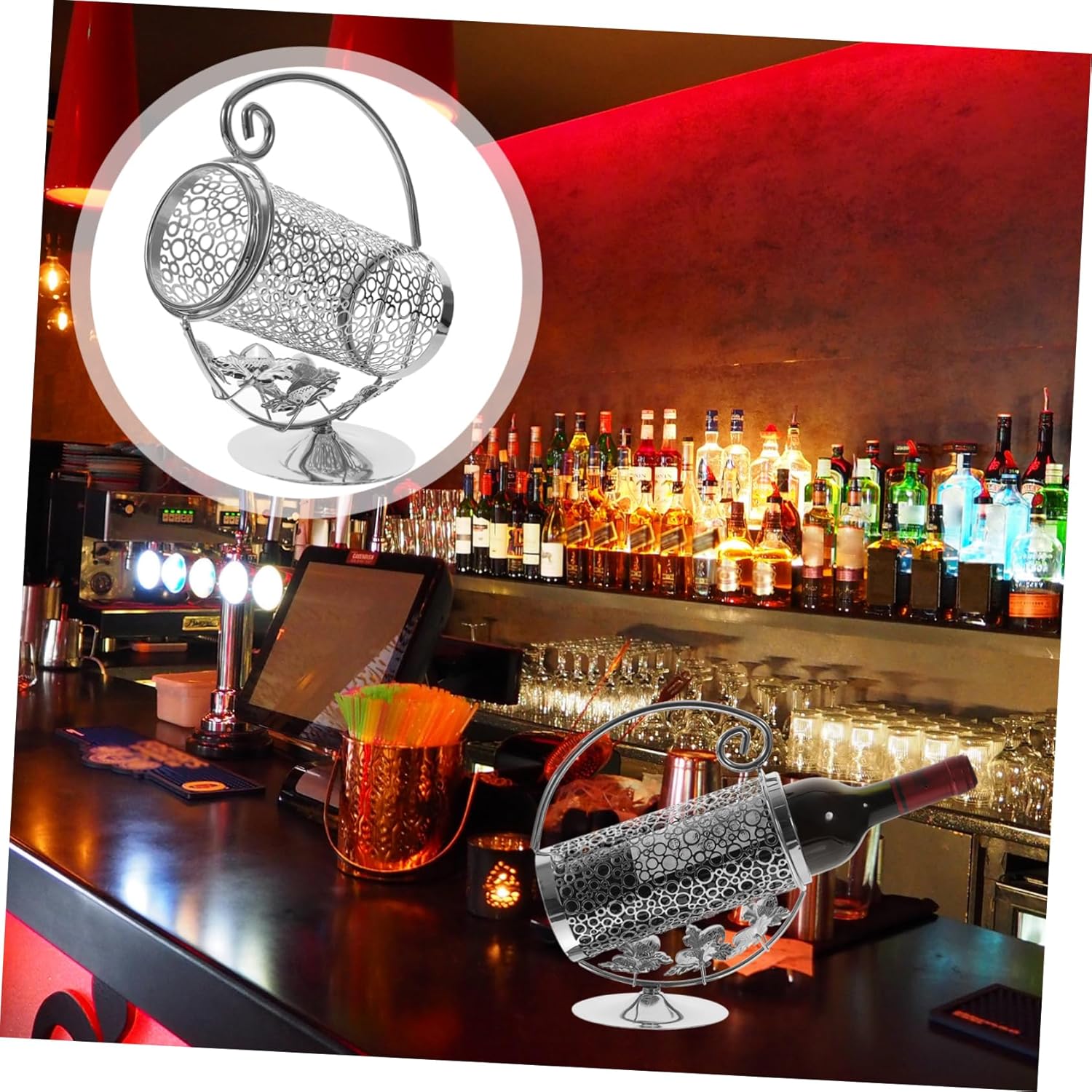 Alipis Single Bottle Metal Wine Rack for Home Bar