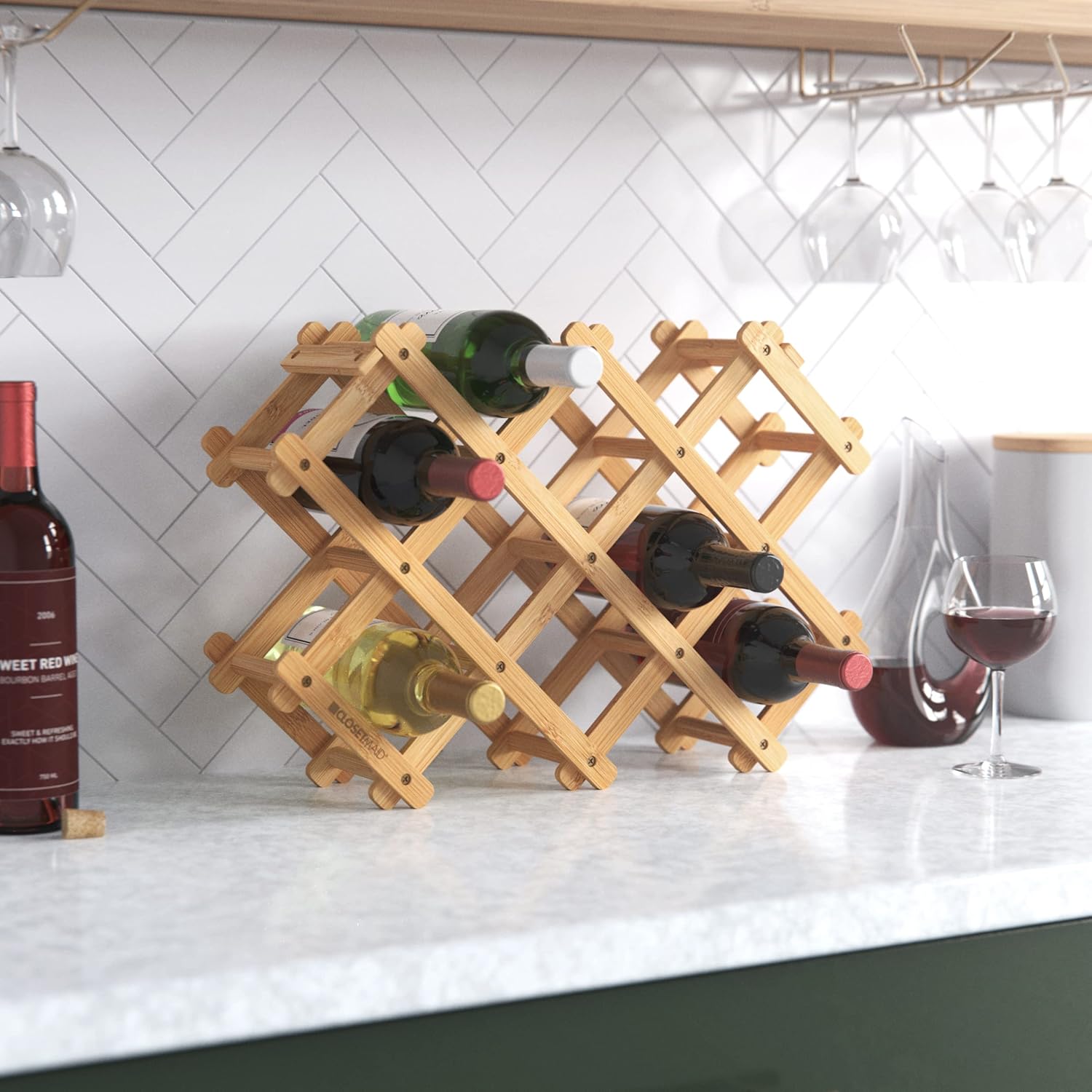 ClosetMaid Bamboo Wine Rack for 8 Bottles
