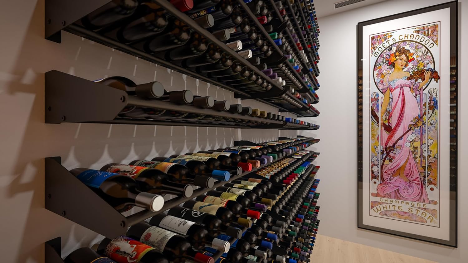 Ultra Wine Racks Showcase Cork Out Row - Black 12 Bottle