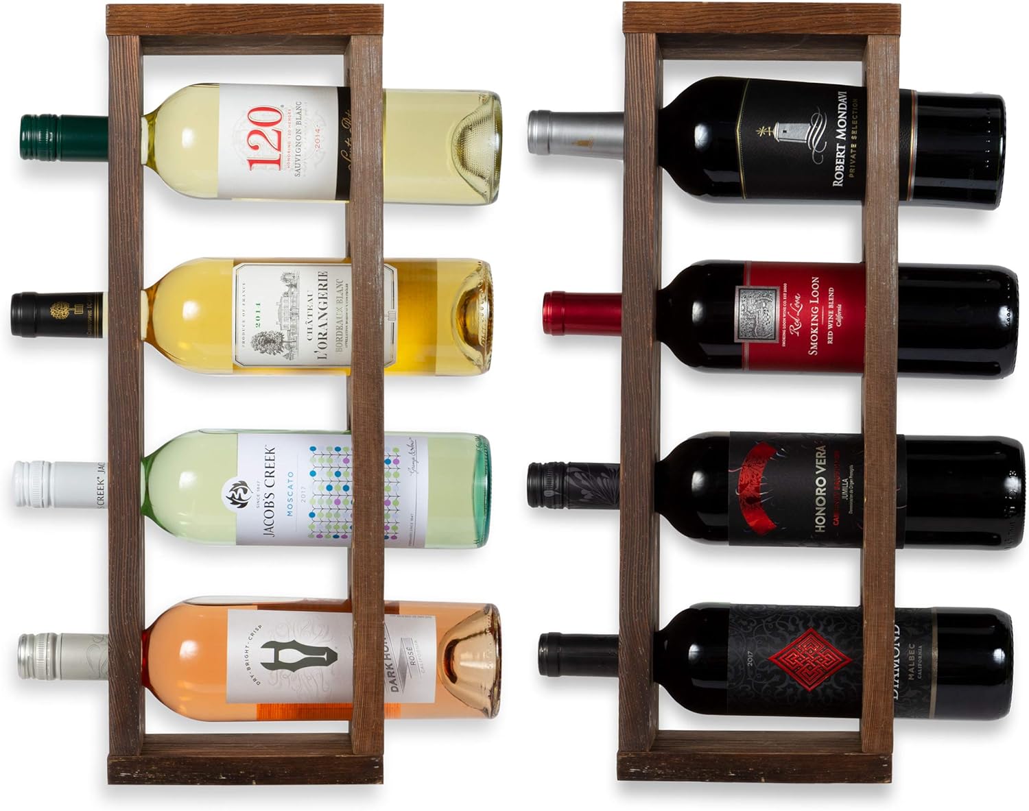Rustic State Walnut Tabletop Wine Rack - 2 Pack Hold 8 Bottles